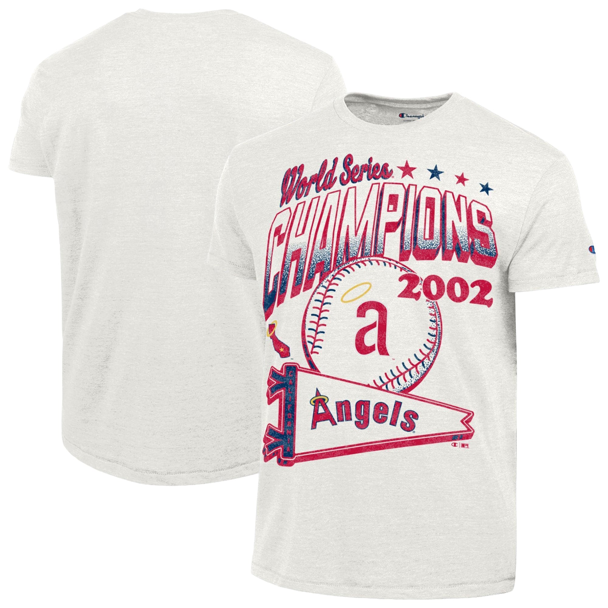 Men's Champion Cream Los Angeles Angels Winning Tradition Cooperstown Collection Tri-Blend T-Shirt