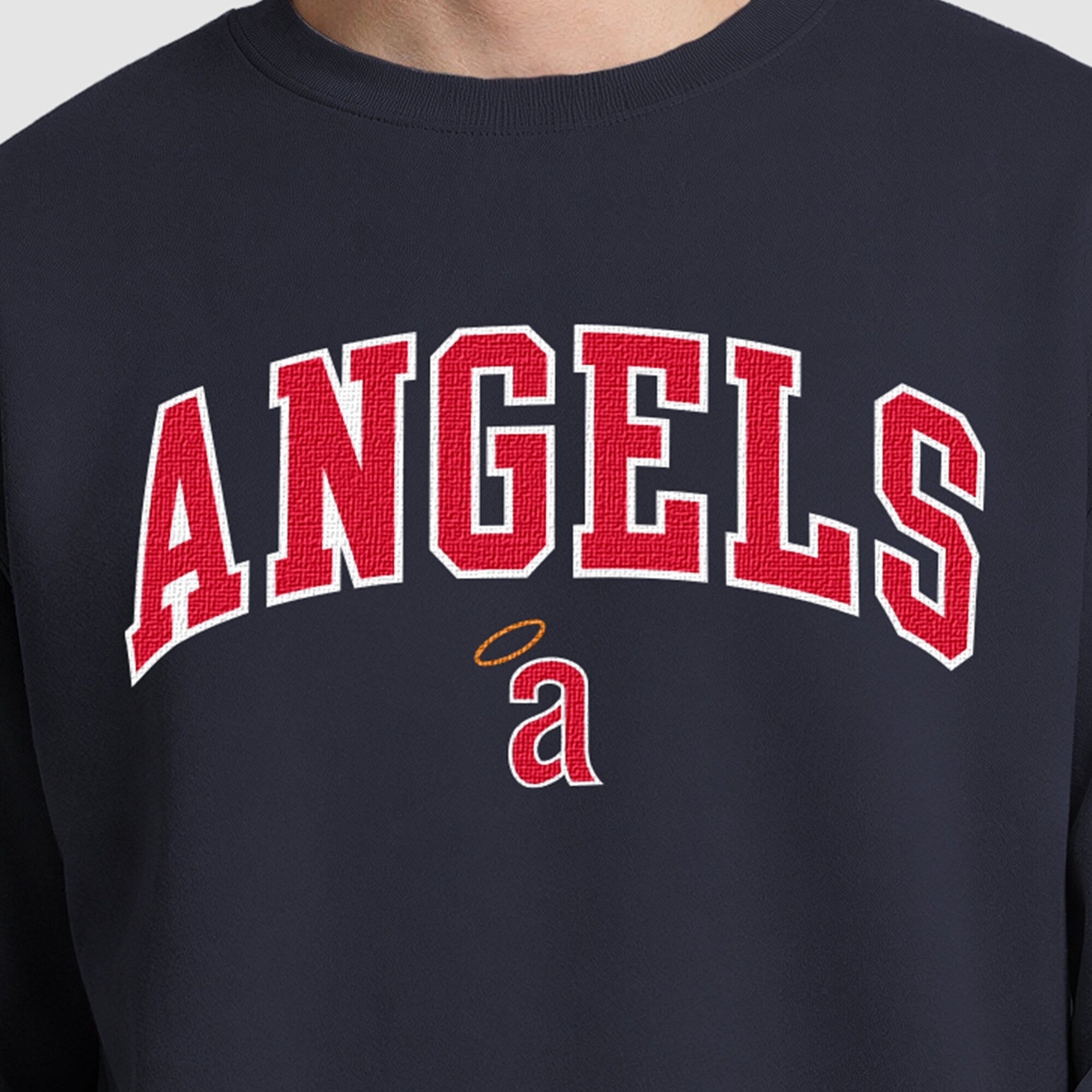 Sweat-shirt polaire à col rond Champion bleu marine Los Angeles Angels pour homme