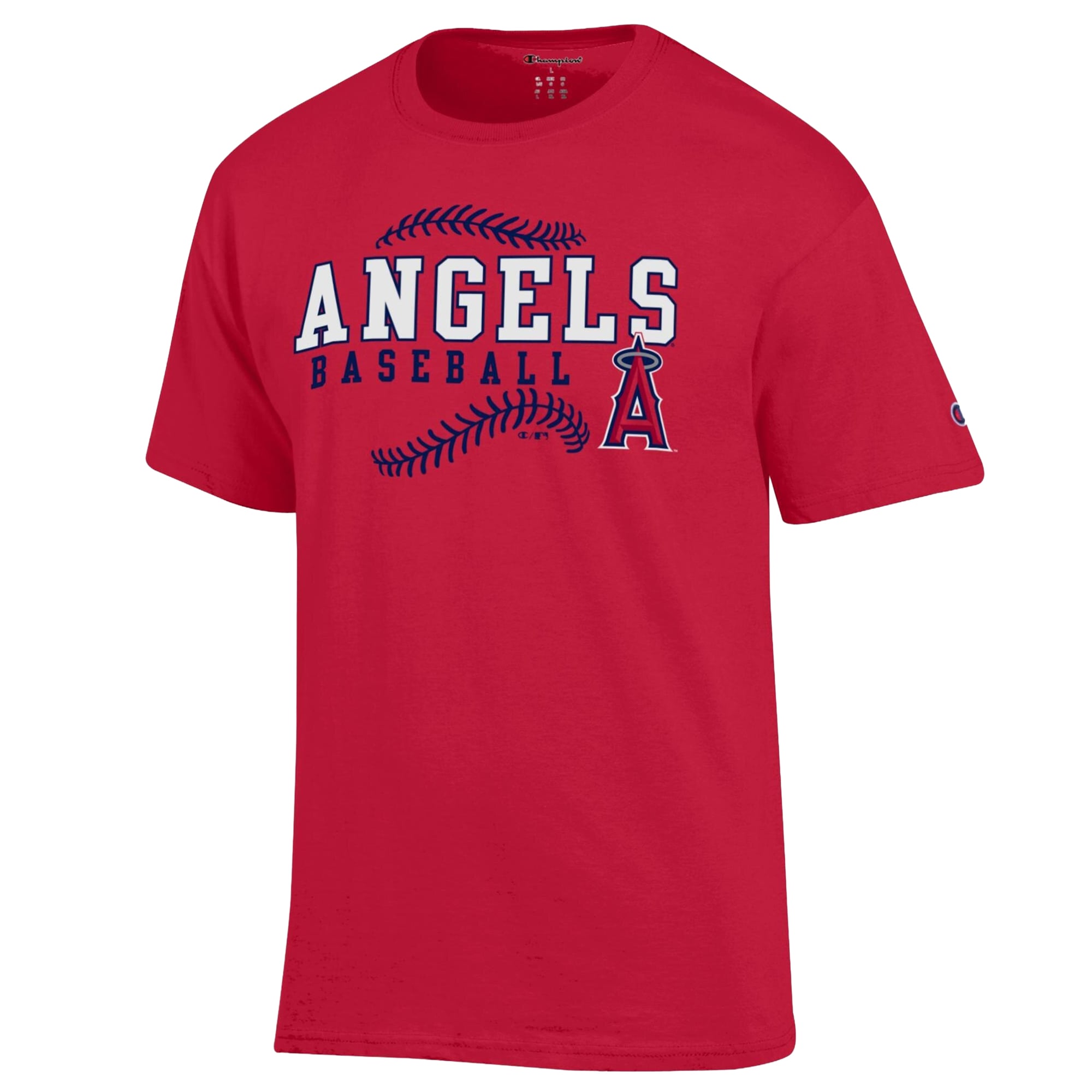 Men's Champion Red Los Angeles Angels Baseball T-Shirt