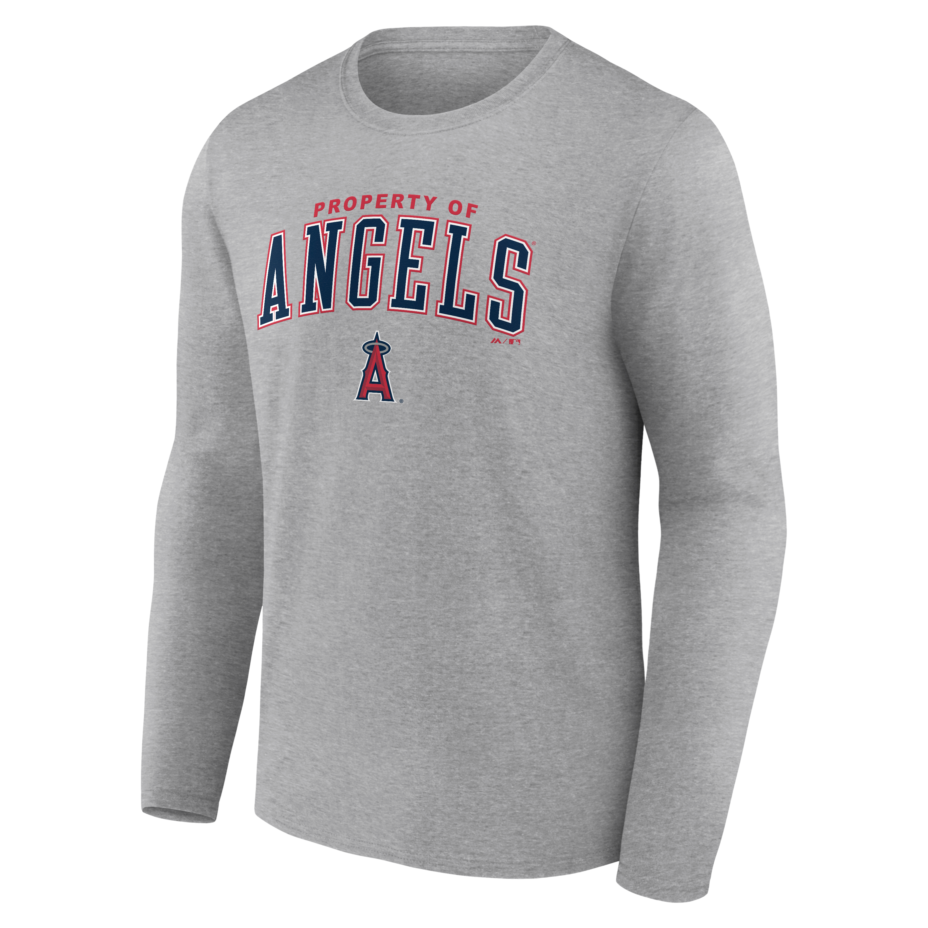 Men's Fanatics Heather Gray Los Angeles Angels Iconic Long Sleeve T-Shirt
