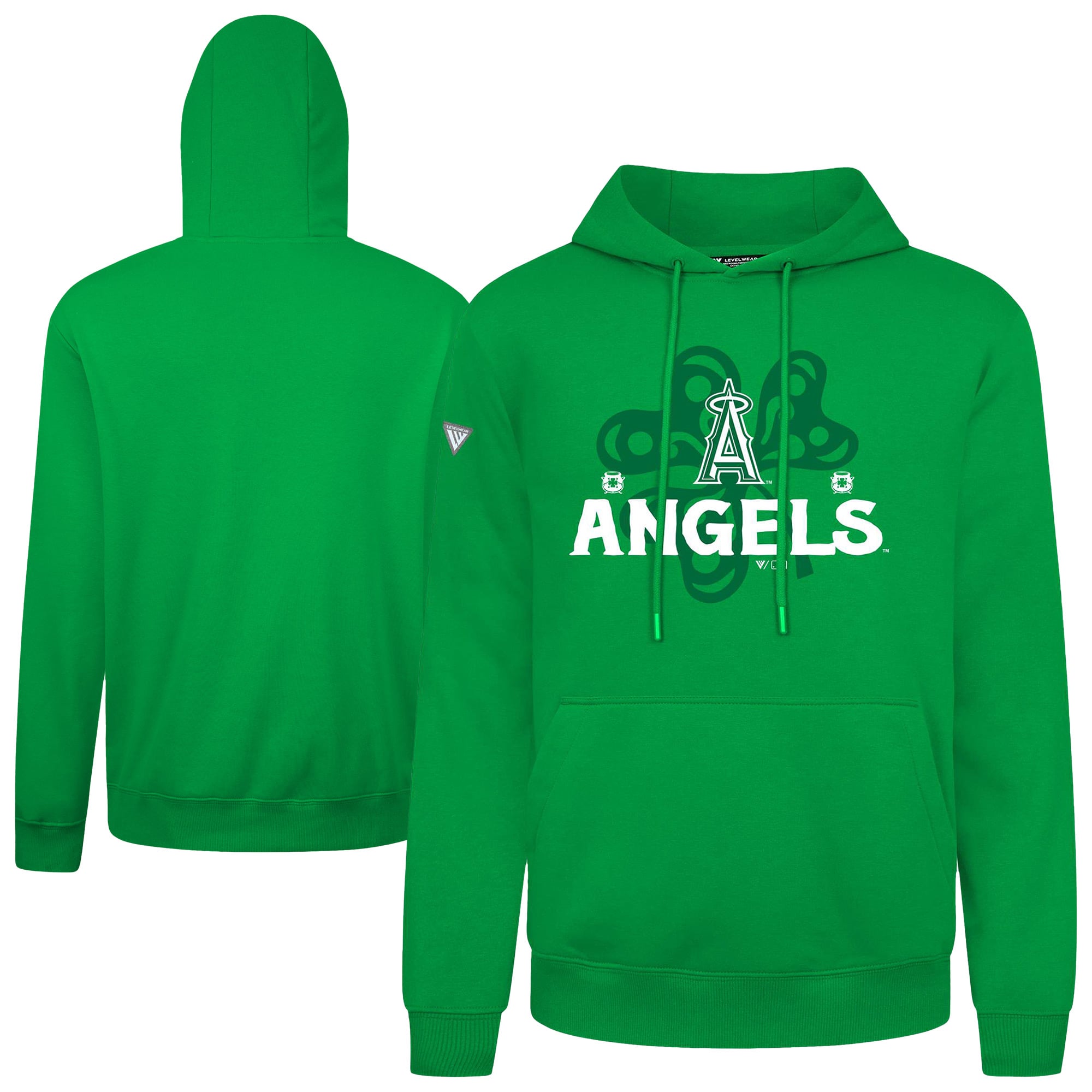 Sweat à capuche noir Los Angeles Angels St. Patrick's Day Podium Shamrock pour homme Levelwear