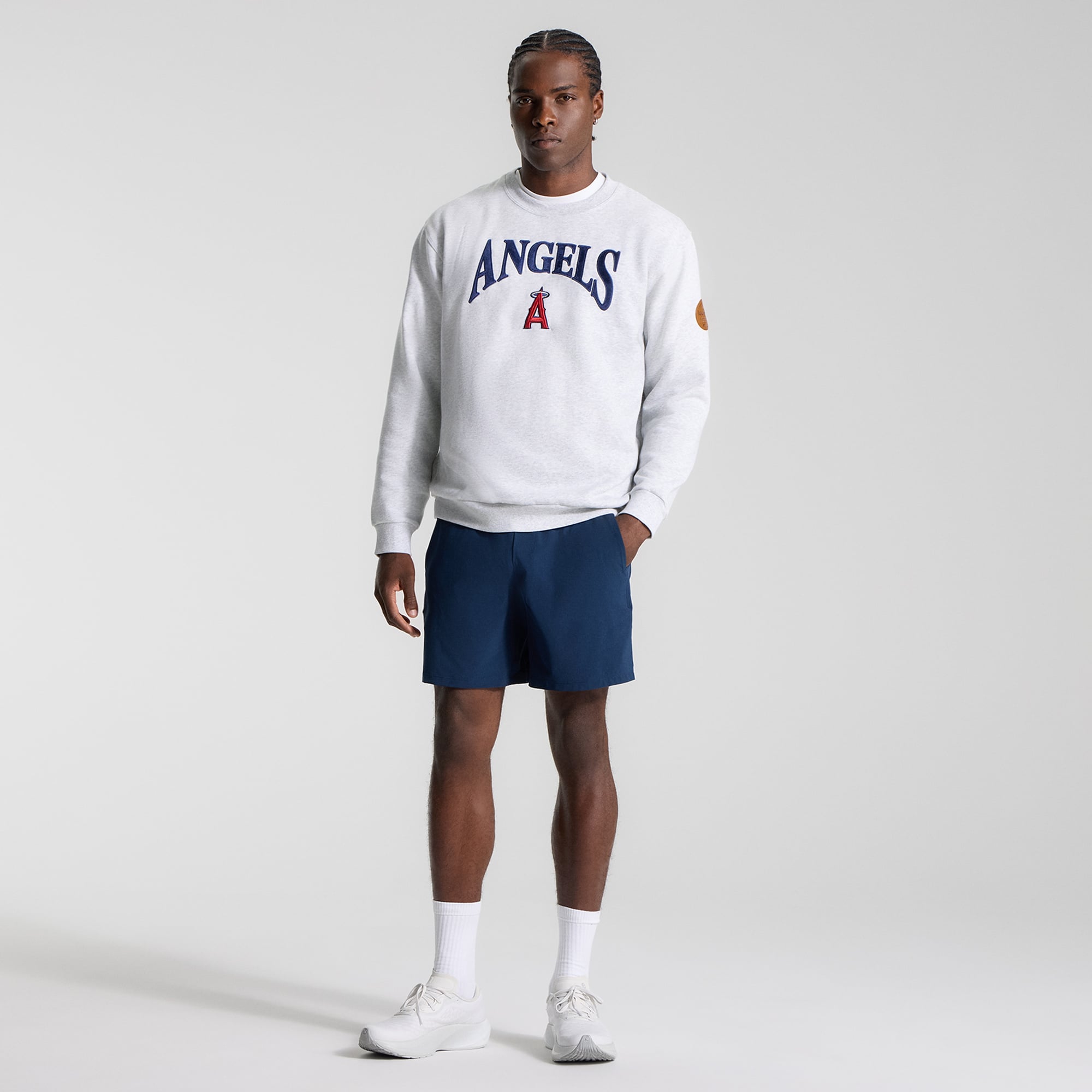 Sweat-shirt Steady State des Los Angeles Angels de lululemon pour homme, couleur gris chiné ultra clair.