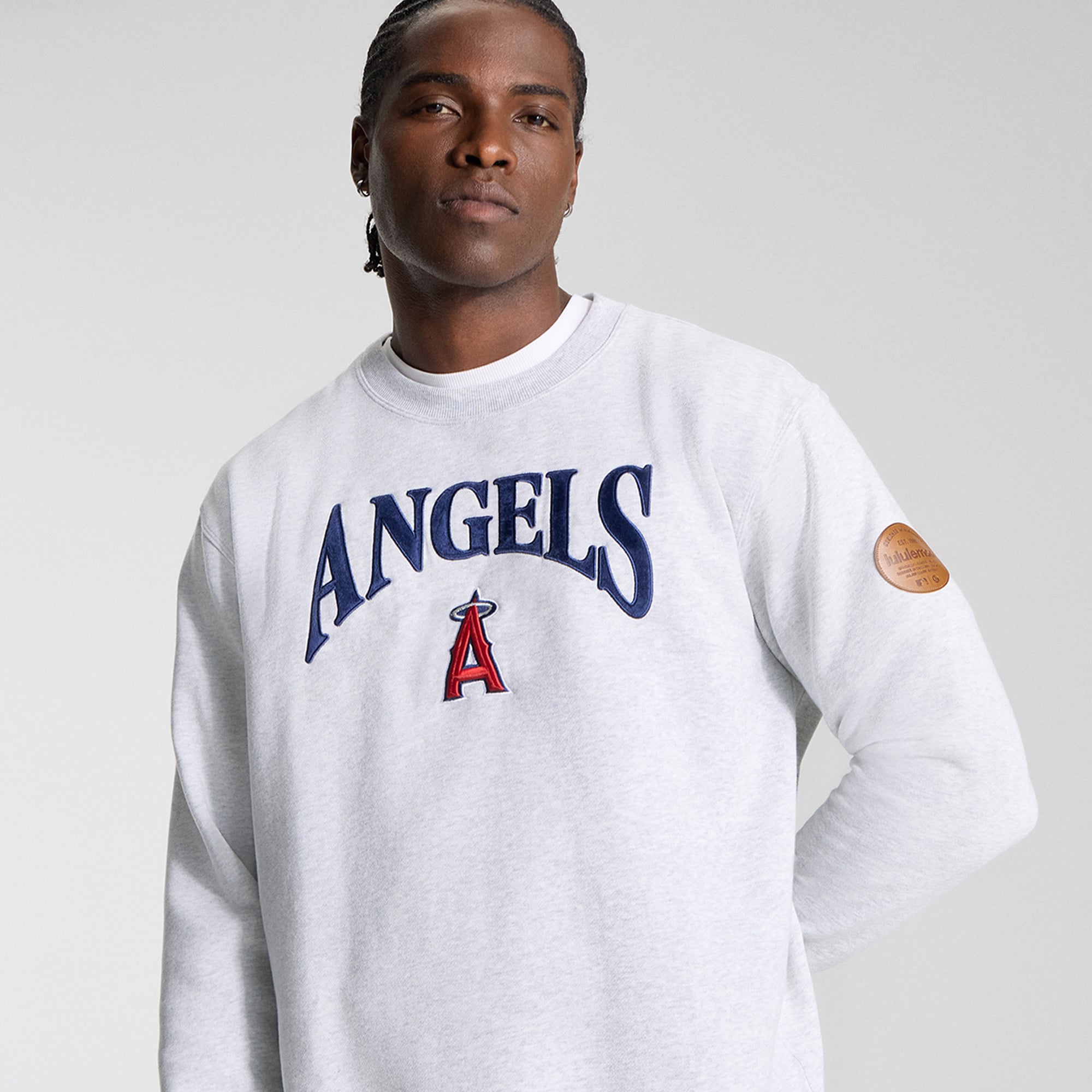 Sweat-shirt Steady State des Los Angeles Angels de lululemon pour homme, couleur gris chiné ultra clair.