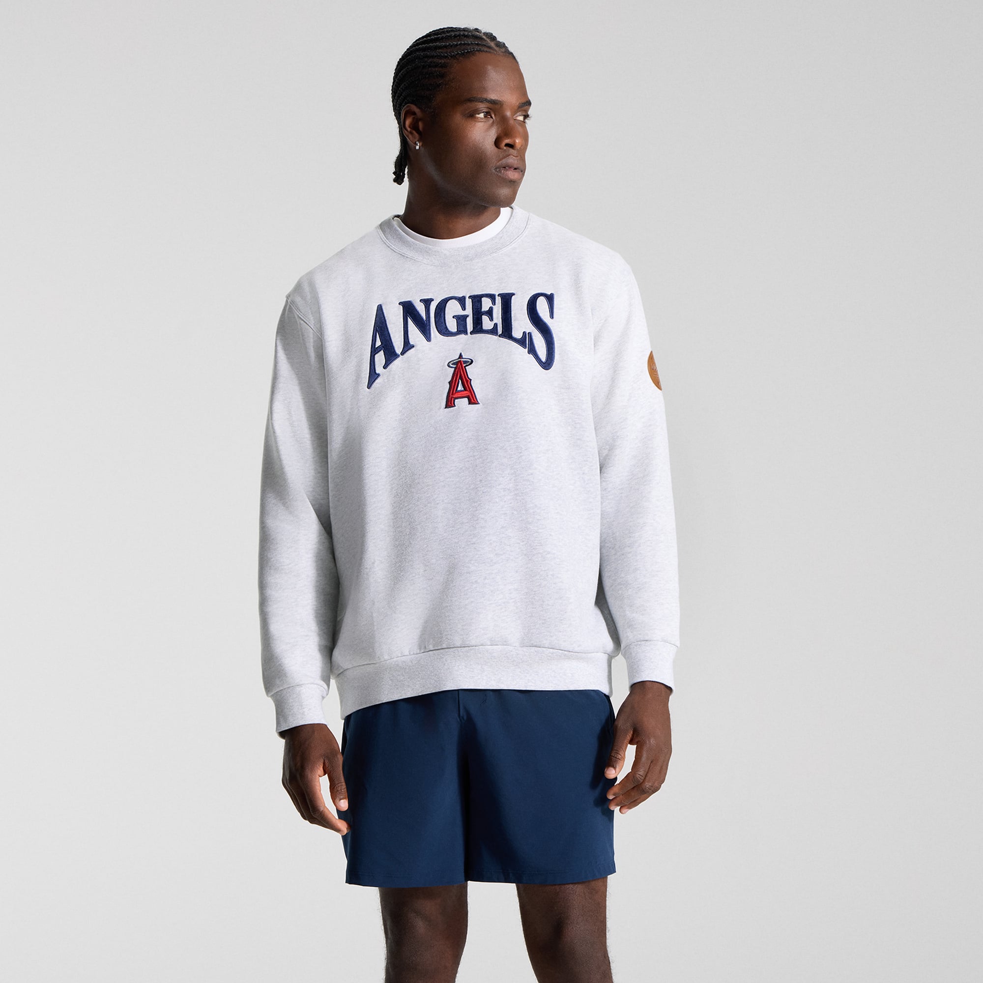 Sweat-shirt Steady State des Los Angeles Angels de lululemon pour homme, couleur gris chiné ultra clair.