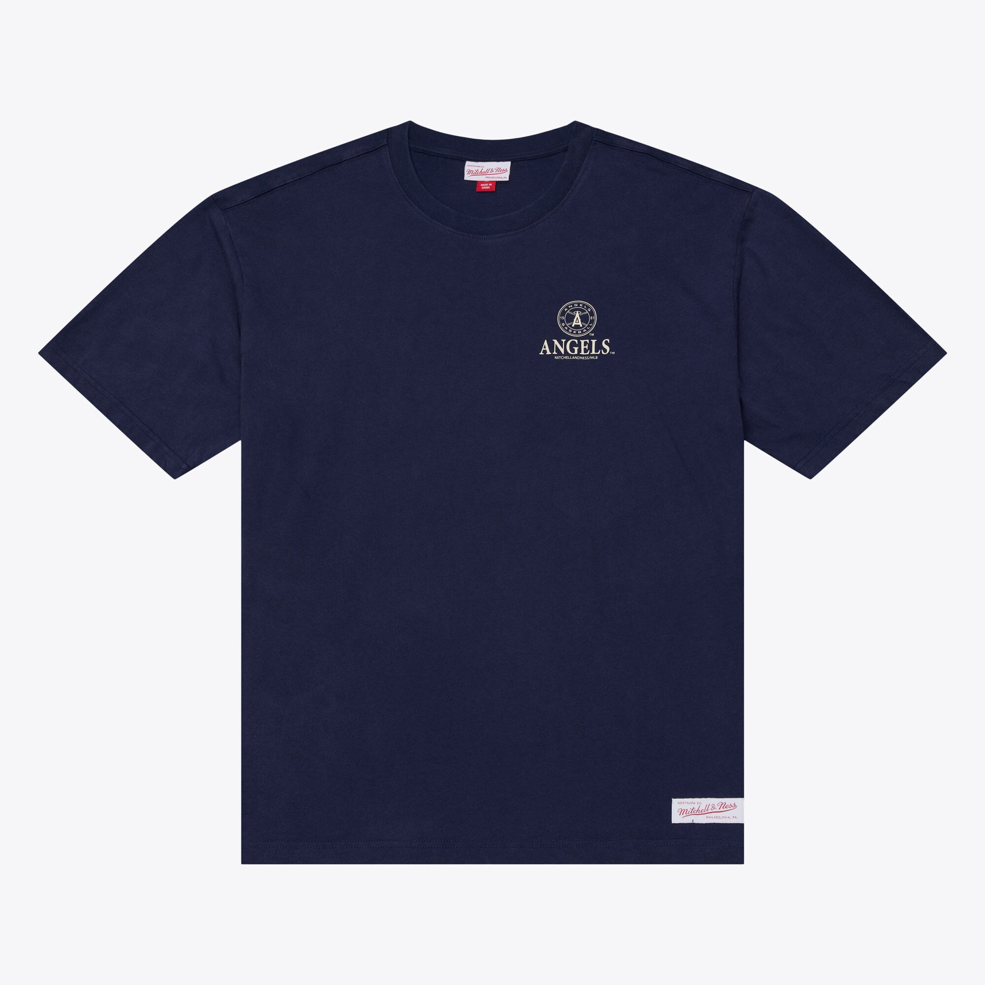 Men's Mitchell & Ness Navy Los Angeles Angels Core Essentials T-Shirt