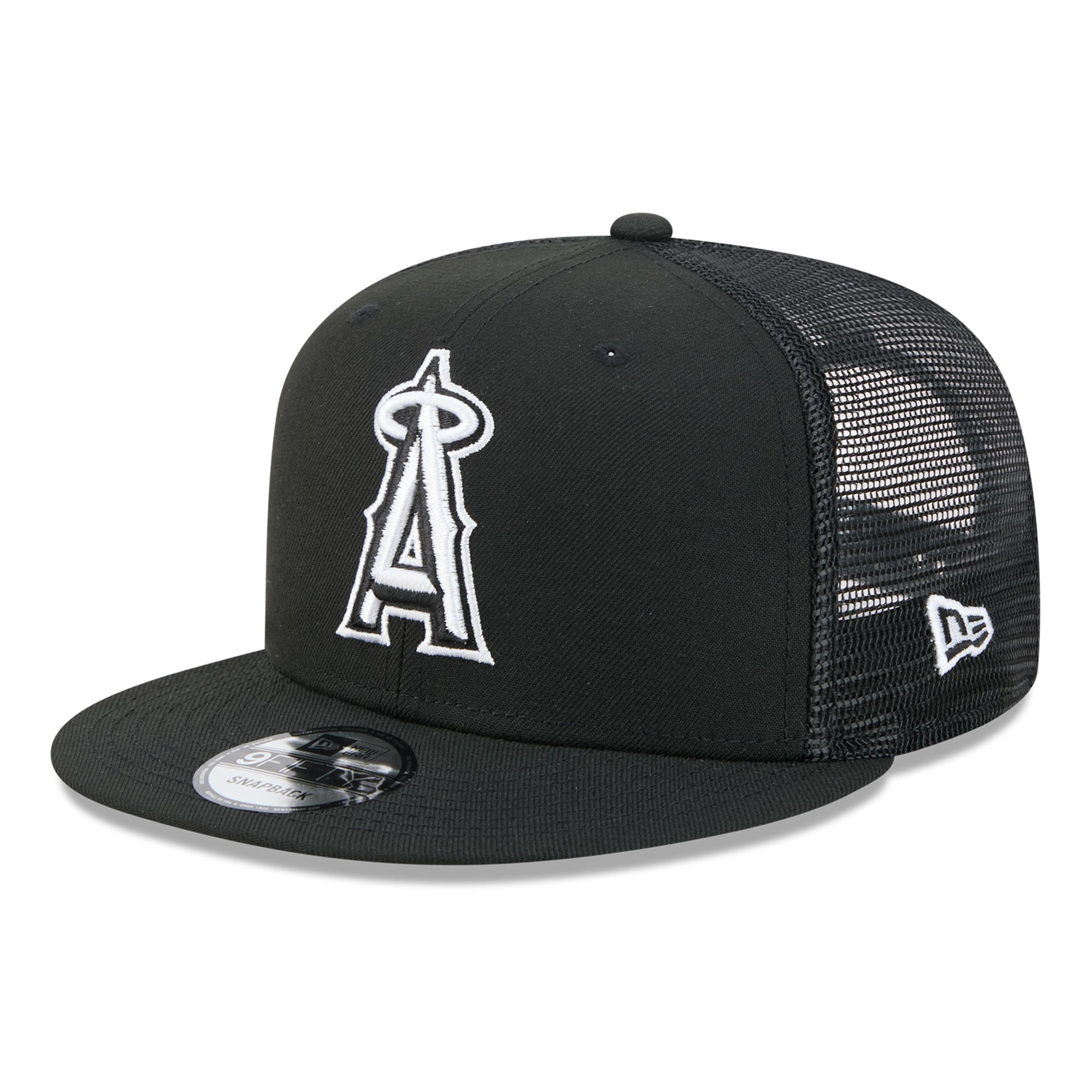 Casquette trucker ajustable New Era 9FIFTY noire Los Angeles Angels pour homme