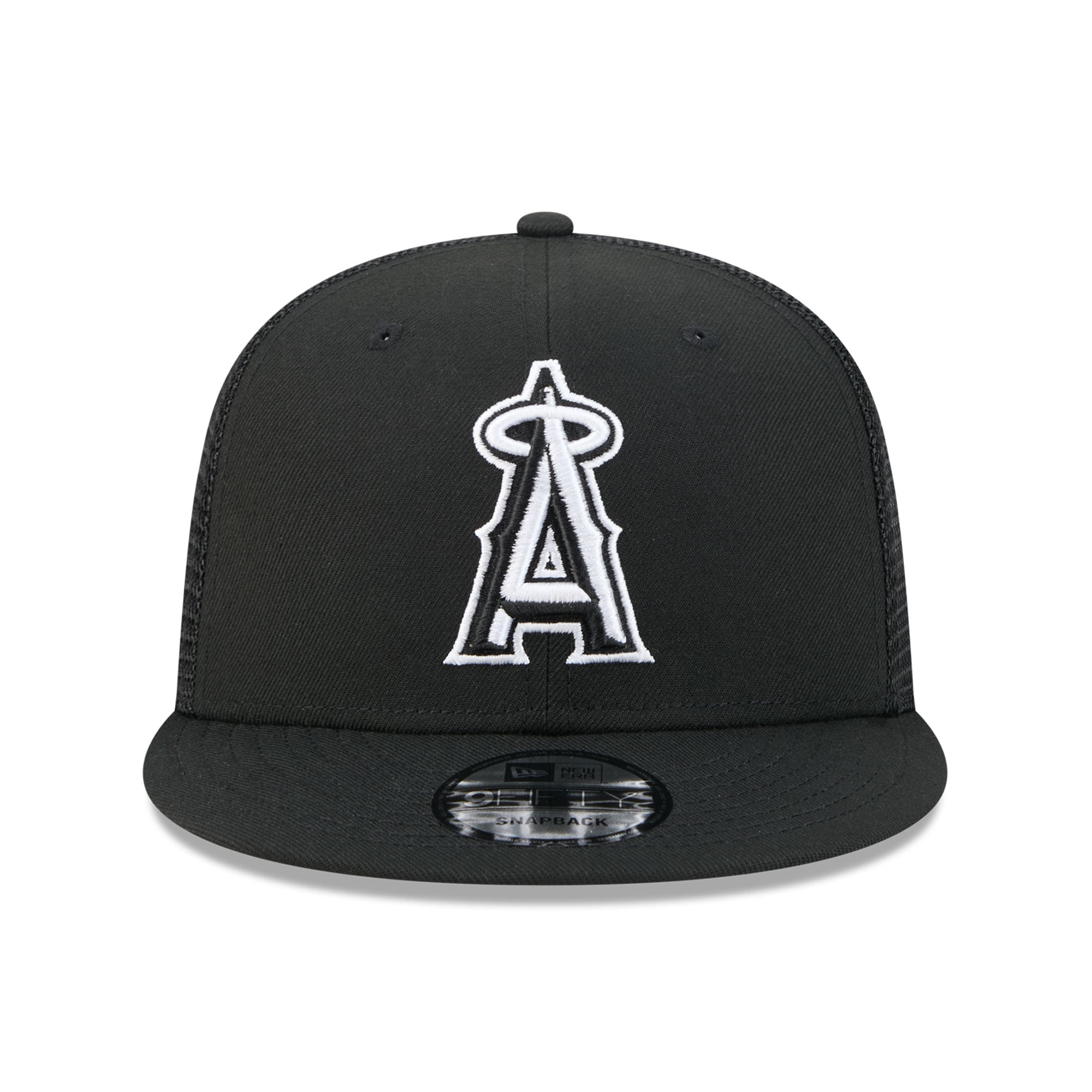 Casquette trucker ajustable New Era 9FIFTY noire Los Angeles Angels pour homme