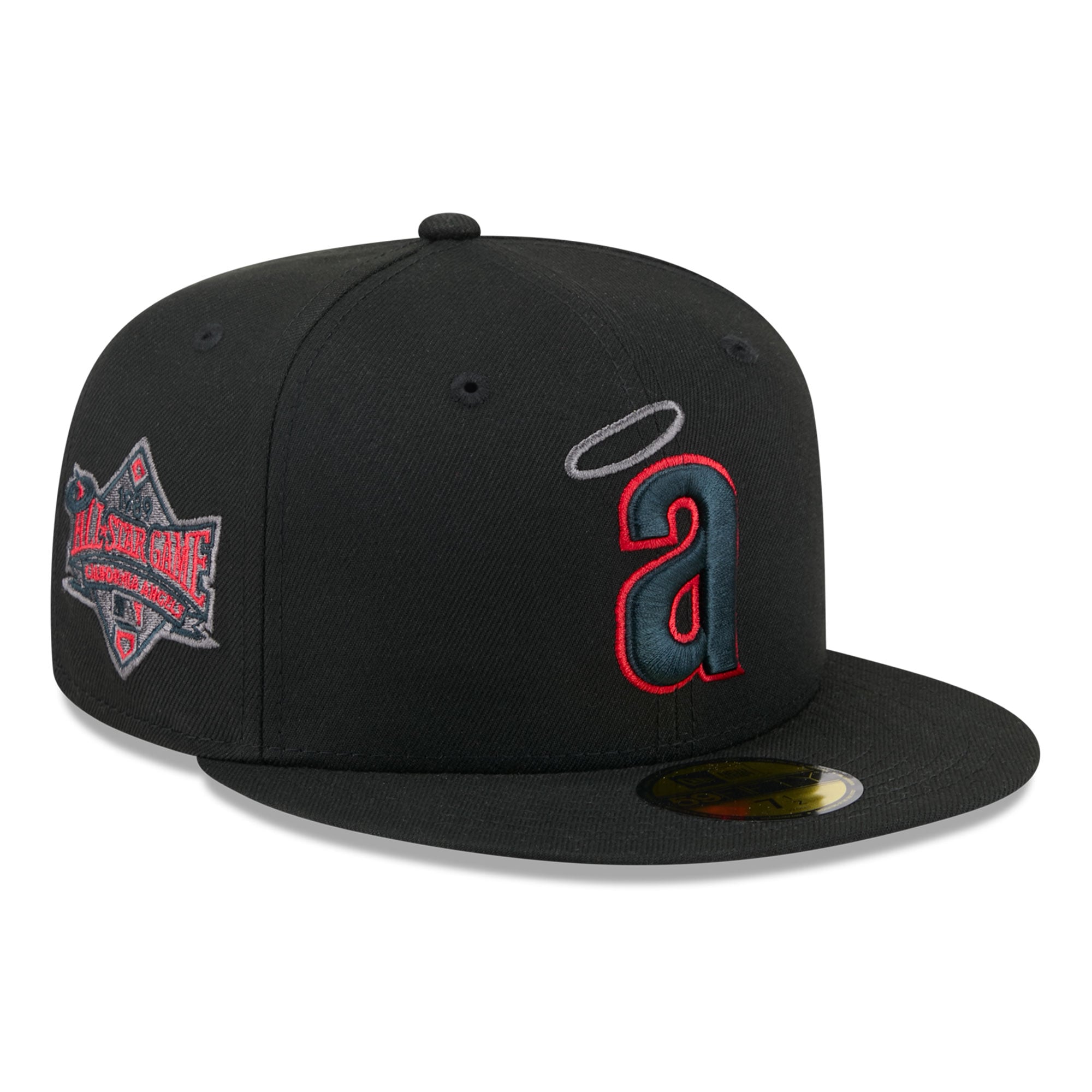 Casquette ajustée New Era 59FIFTY pour homme, noire, Los Angeles Angels, color pop