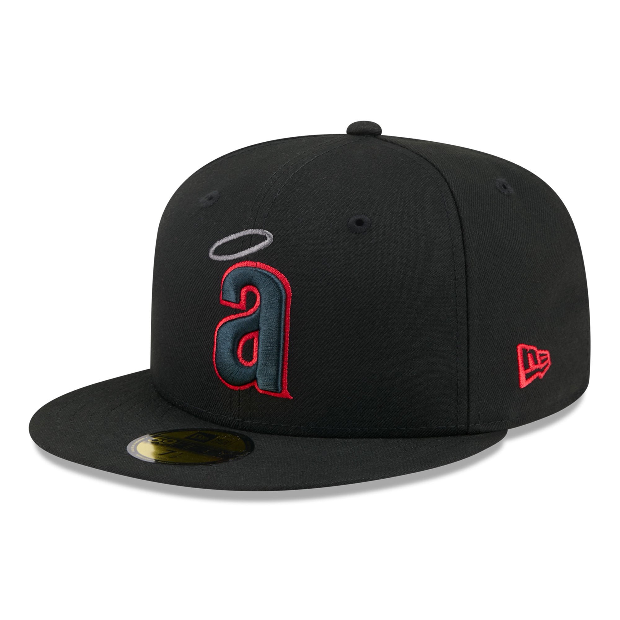 Casquette ajustée New Era 59FIFTY pour homme, noire, Los Angeles Angels, color pop