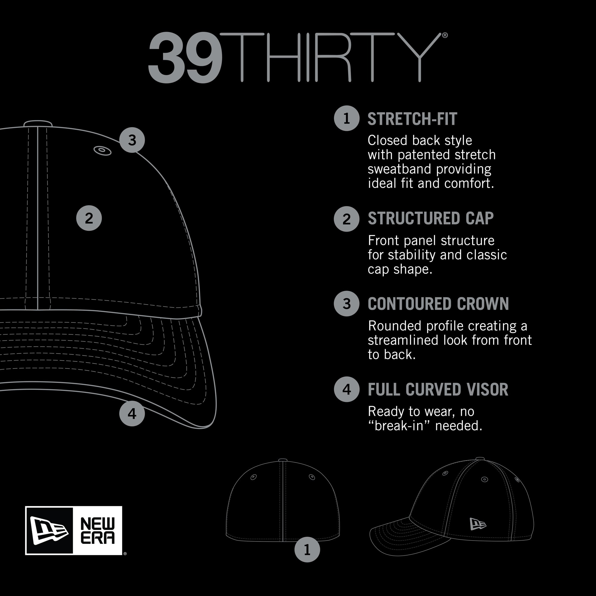 Casquette Flex 39THIRTY Los Angeles Angels Logo New Era noire pour homme
