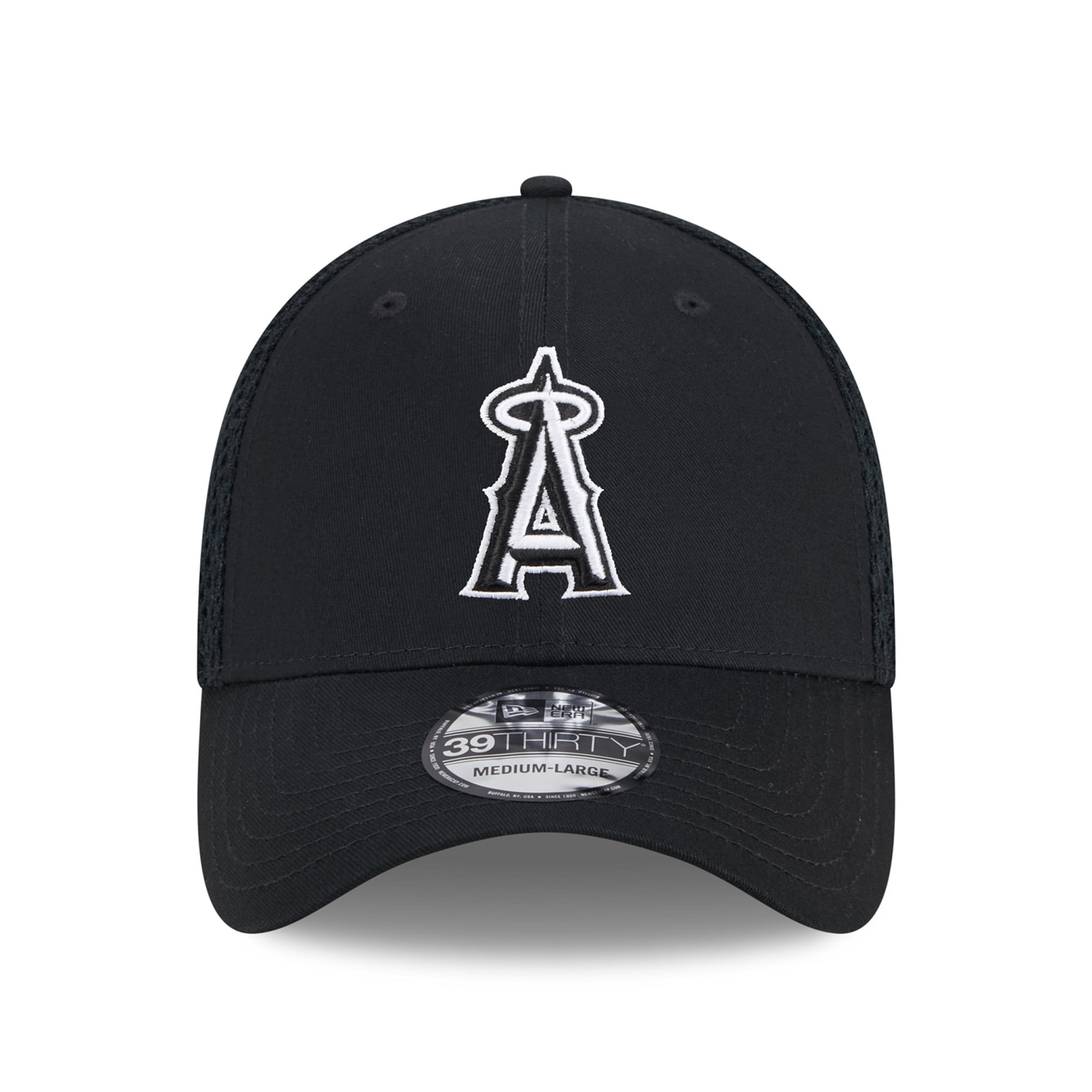 Casquette New Era noire Los Angeles Angels Neo 39THIRTY Flex pour homme