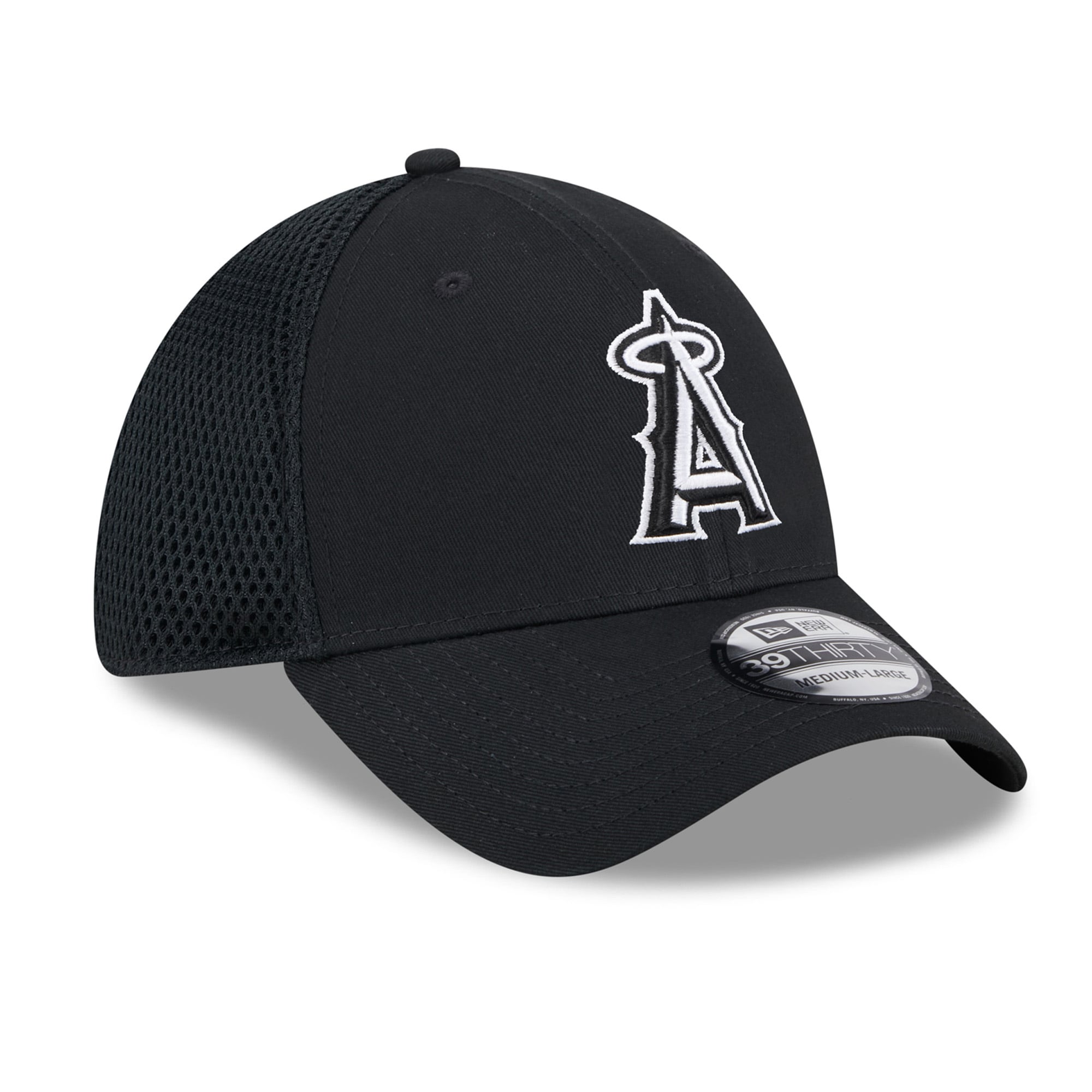 Casquette New Era noire Los Angeles Angels Neo 39THIRTY Flex pour homme