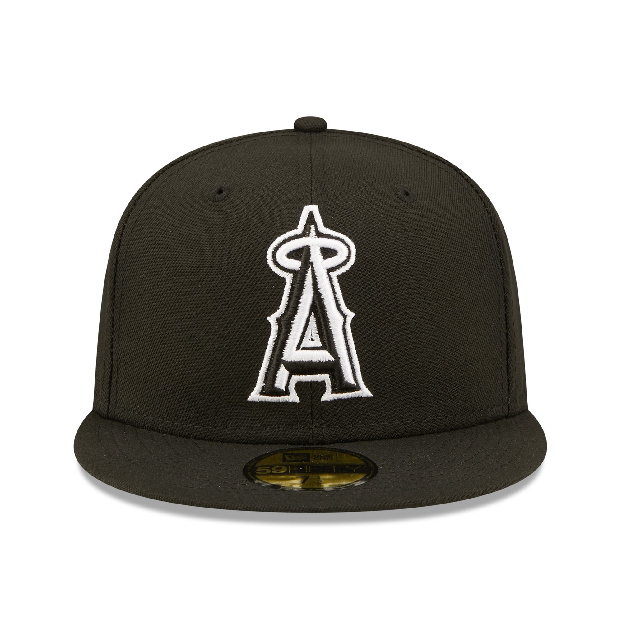 Men's New Era Black Los Angeles Angels Team Logo 59FIFTY Fitted Hat