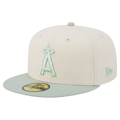 Los Angeles Angels New Era Color Pack 59FIFTY Fitted Hat - Cream/Green