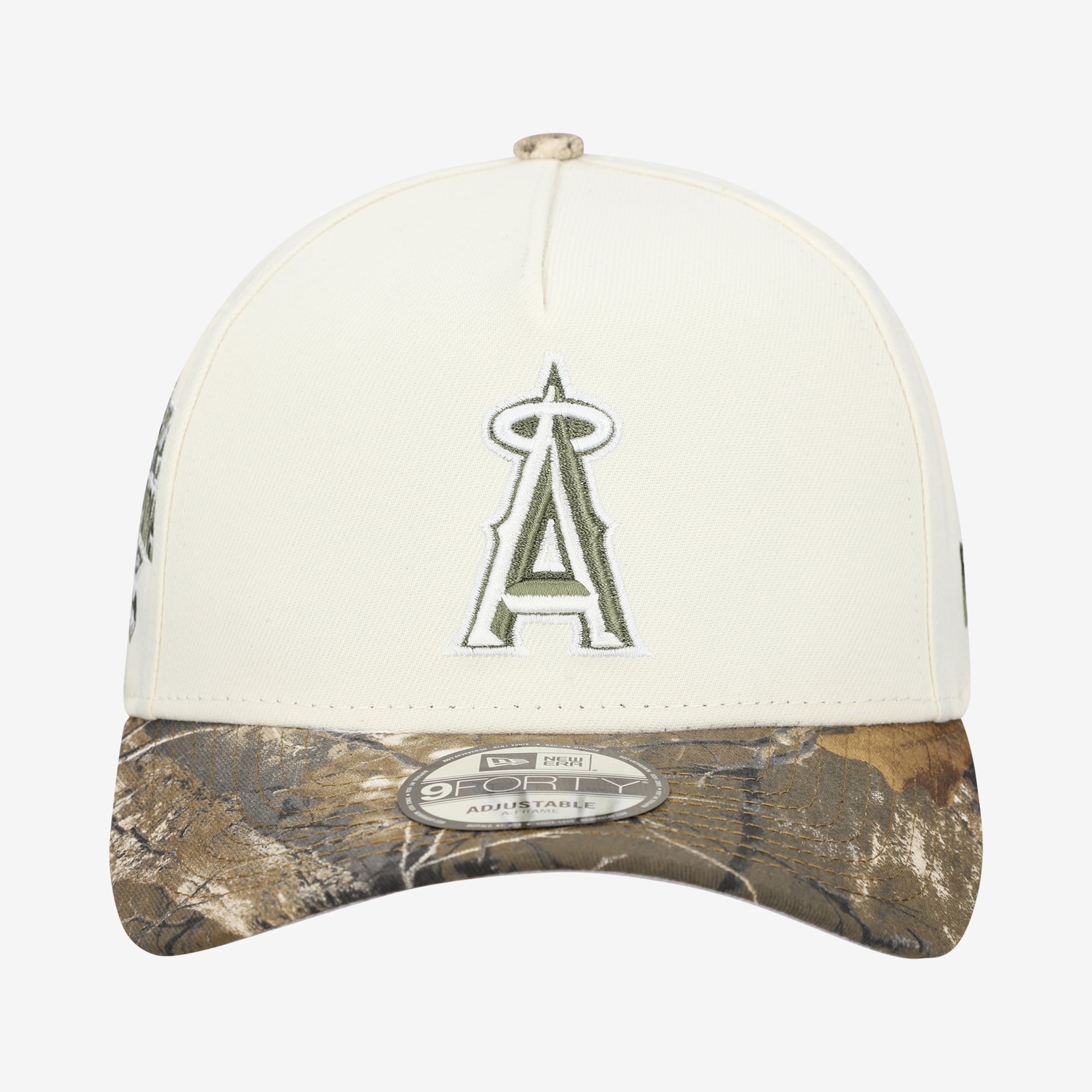 Men's New Era Cream/Realtree Camo Los Angeles Angels 9FORTY A-Frame Adjustable Hat