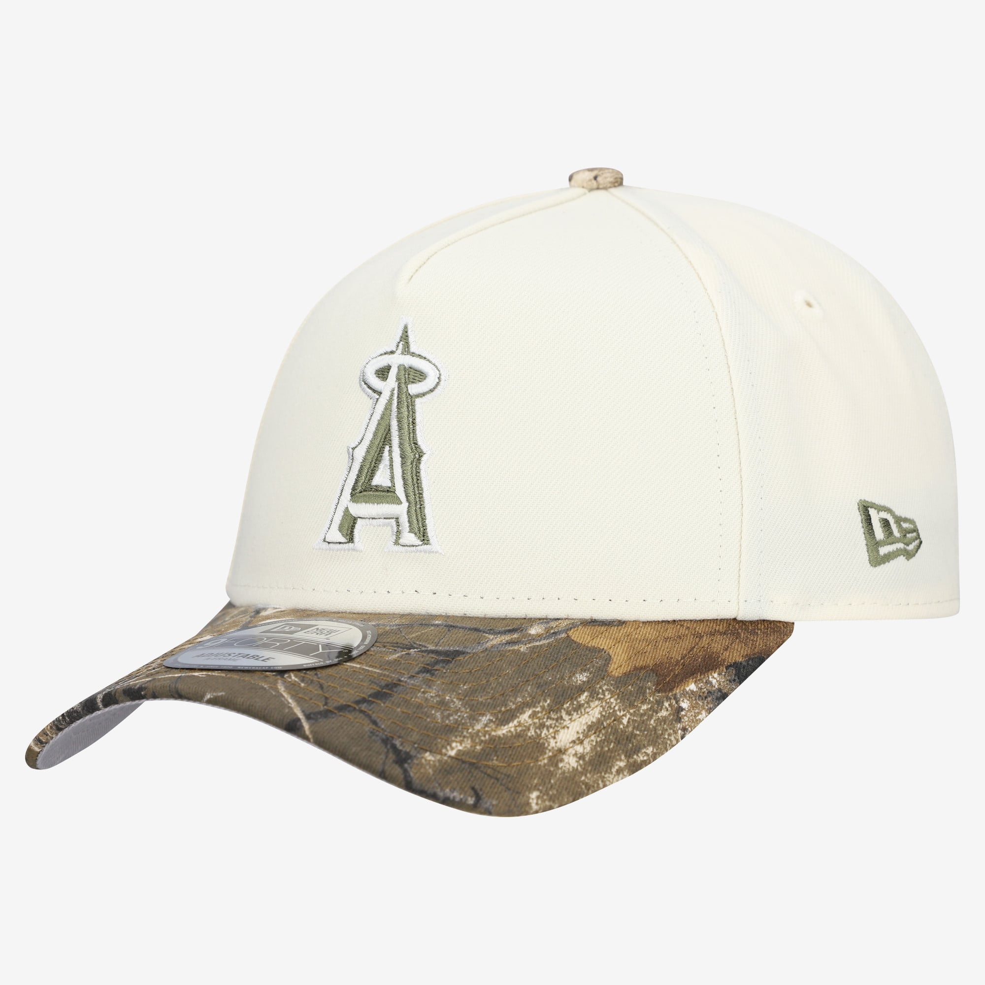 Men's New Era Cream/Realtree Camo Los Angeles Angels 9FORTY A-Frame Adjustable Hat
