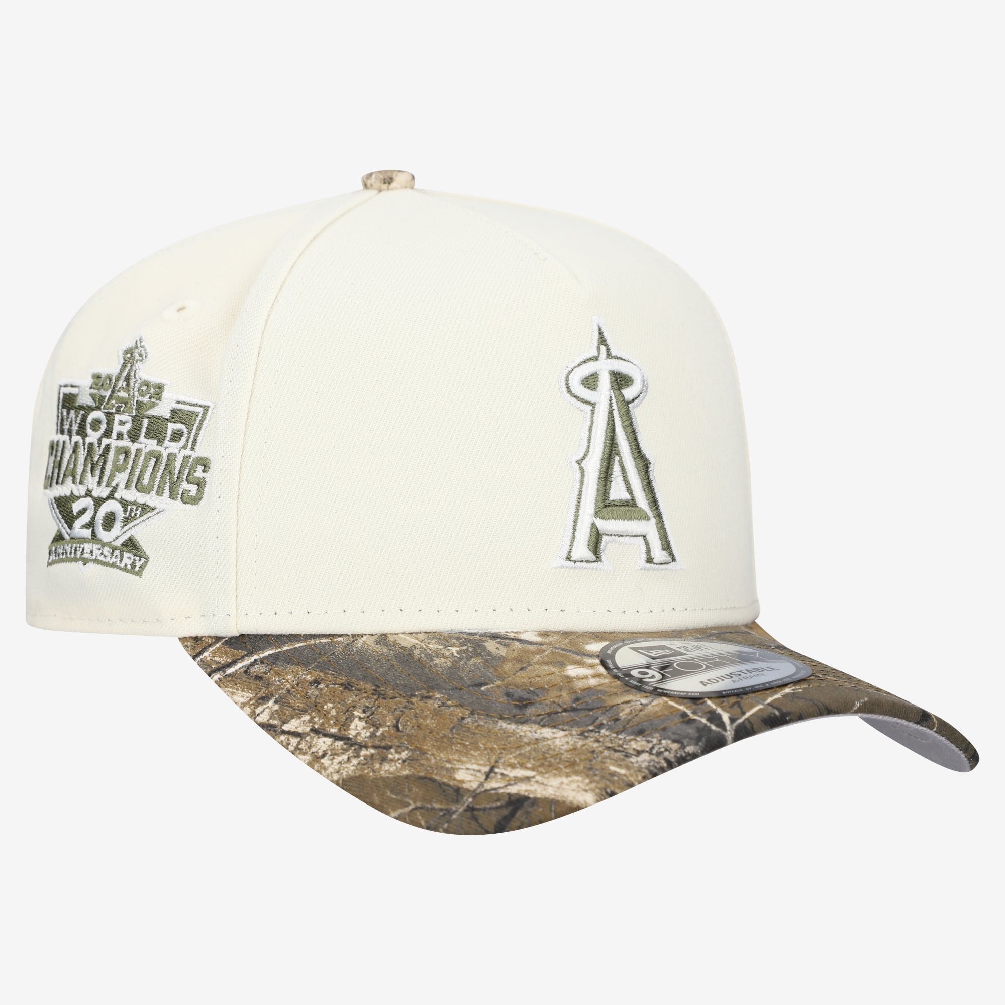 Men's New Era Cream/Realtree Camo Los Angeles Angels 9FORTY A-Frame Adjustable Hat