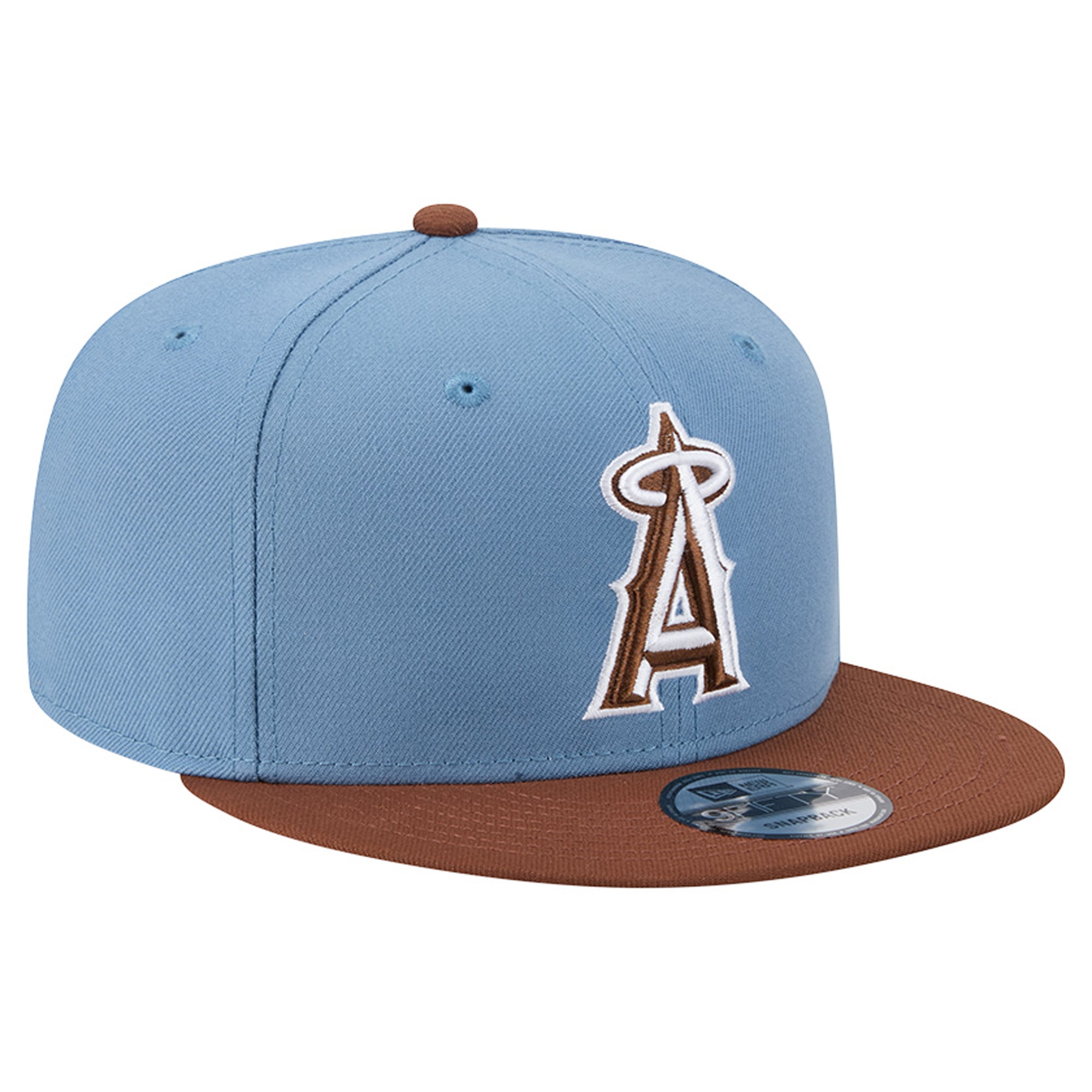 Casquette snapback New Era 9FIFTY pour homme, bleu clair/marron, Los Angeles Angels, coloris 9FIFTY