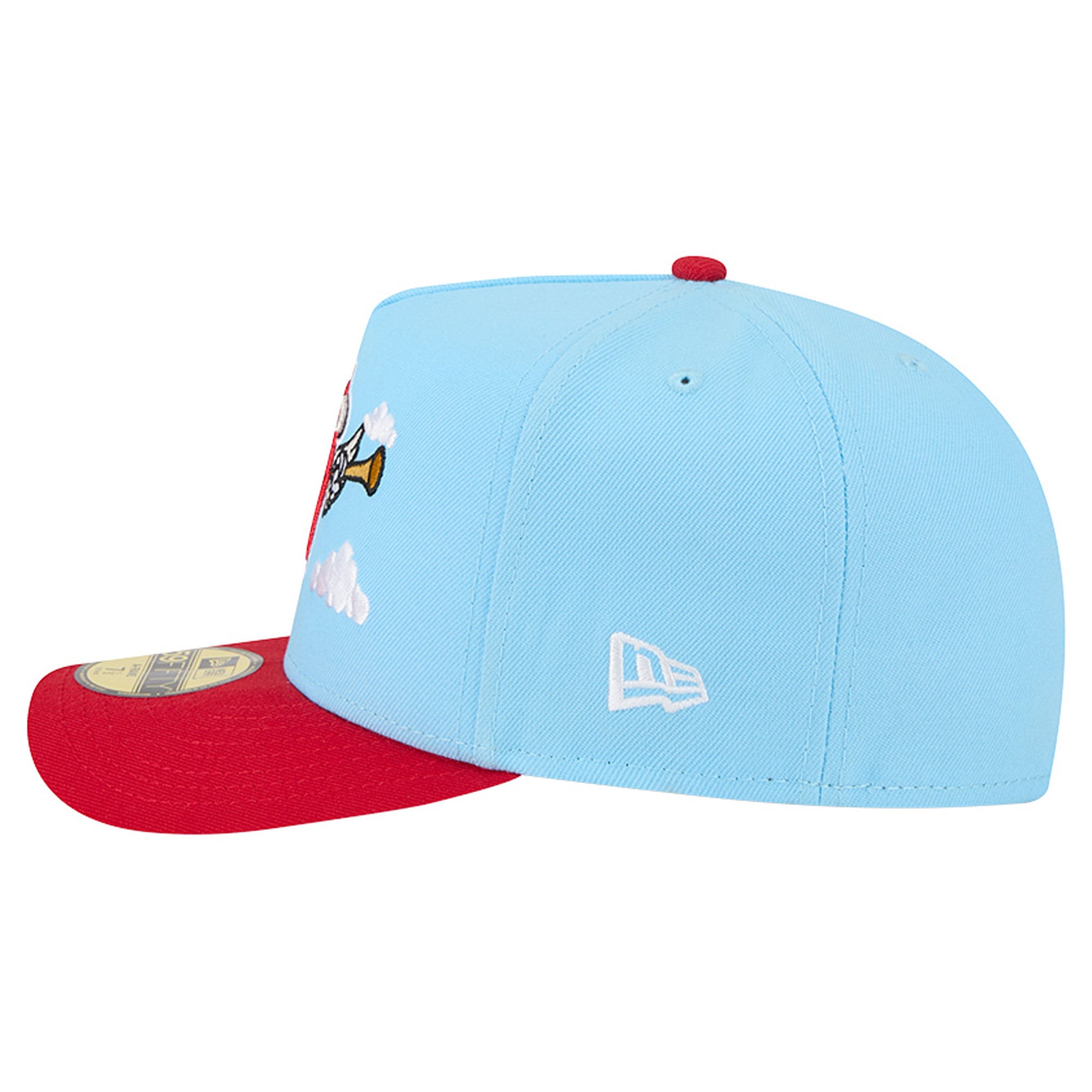 Casquette ajustée New Era 59FIFTY pour homme, bleu clair/rouge, motif Los Angeles Angels.
