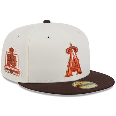 Los Angeles Angels New Era Pumpkin Spice 59FIFTY Fitted Hat - Natural/Brown