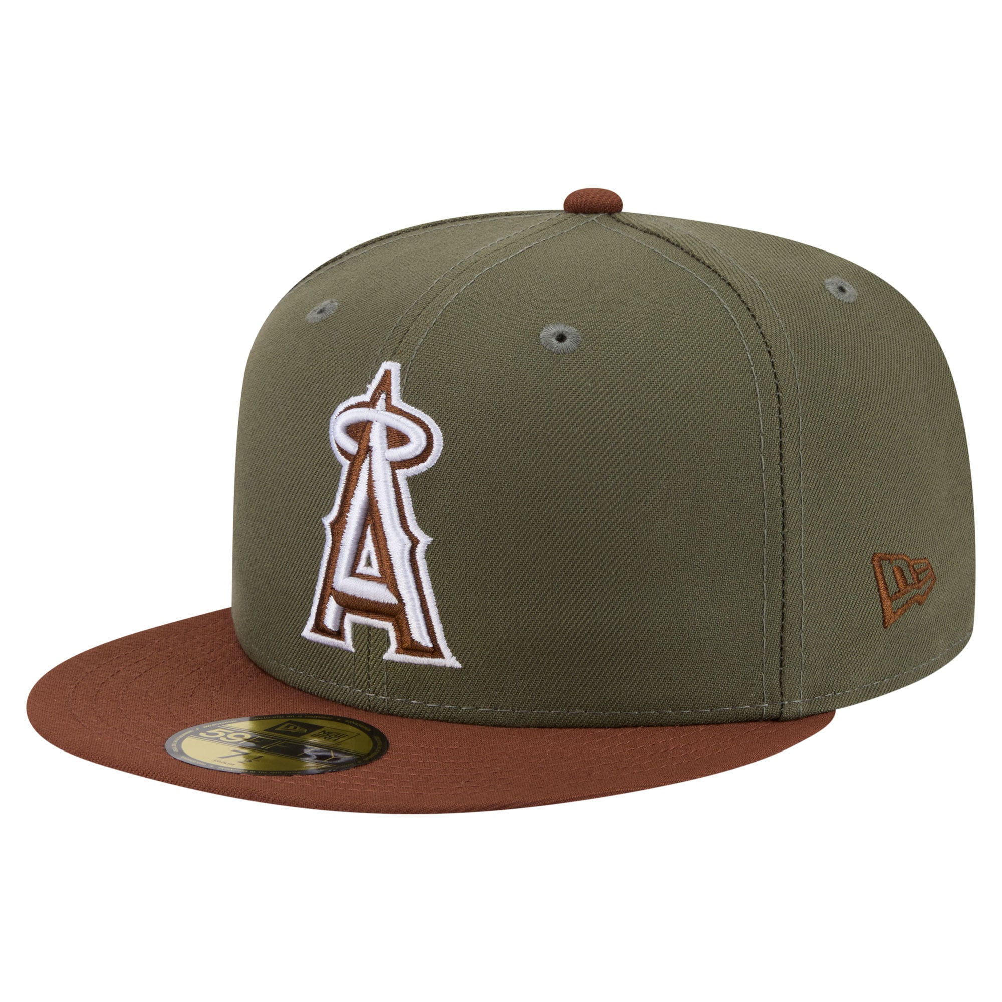 Men's New Era Olive/Brown Los Angeles Angels Color Pack 59FIFTY Fitted Hat