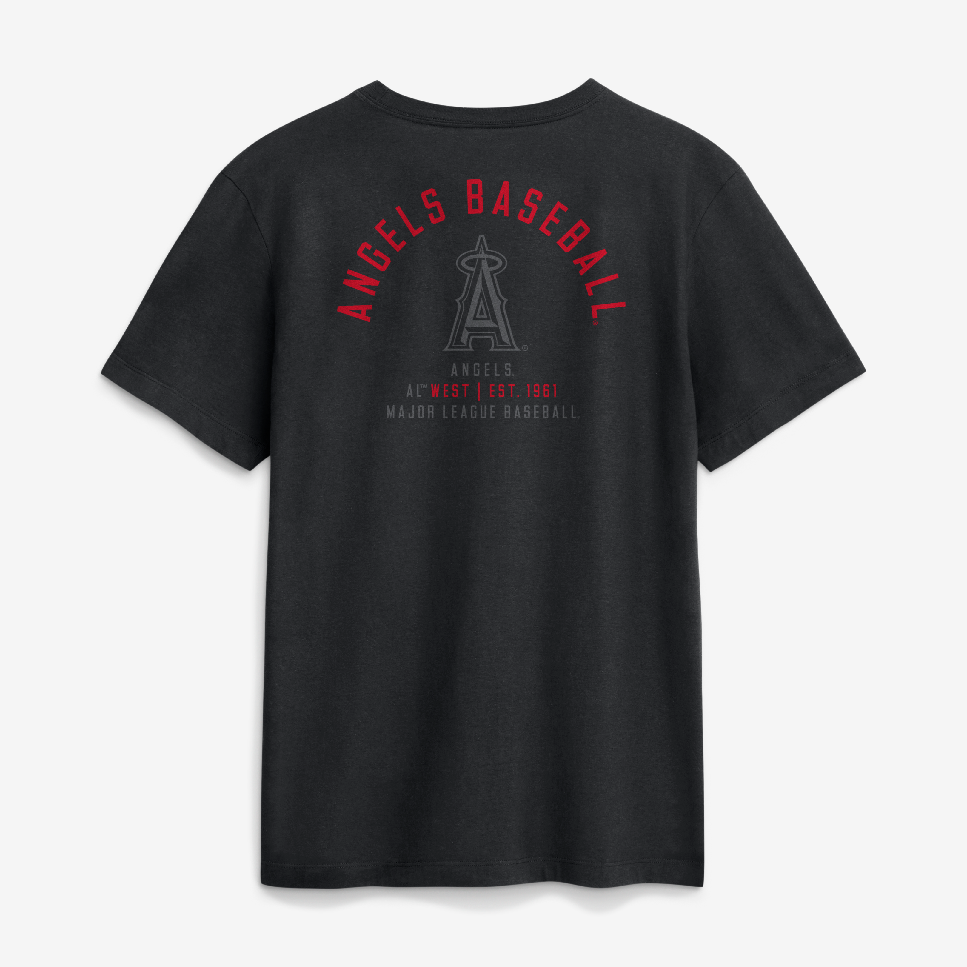T-shirt Nike noir pour homme, logo divisé des Los Angeles Angels