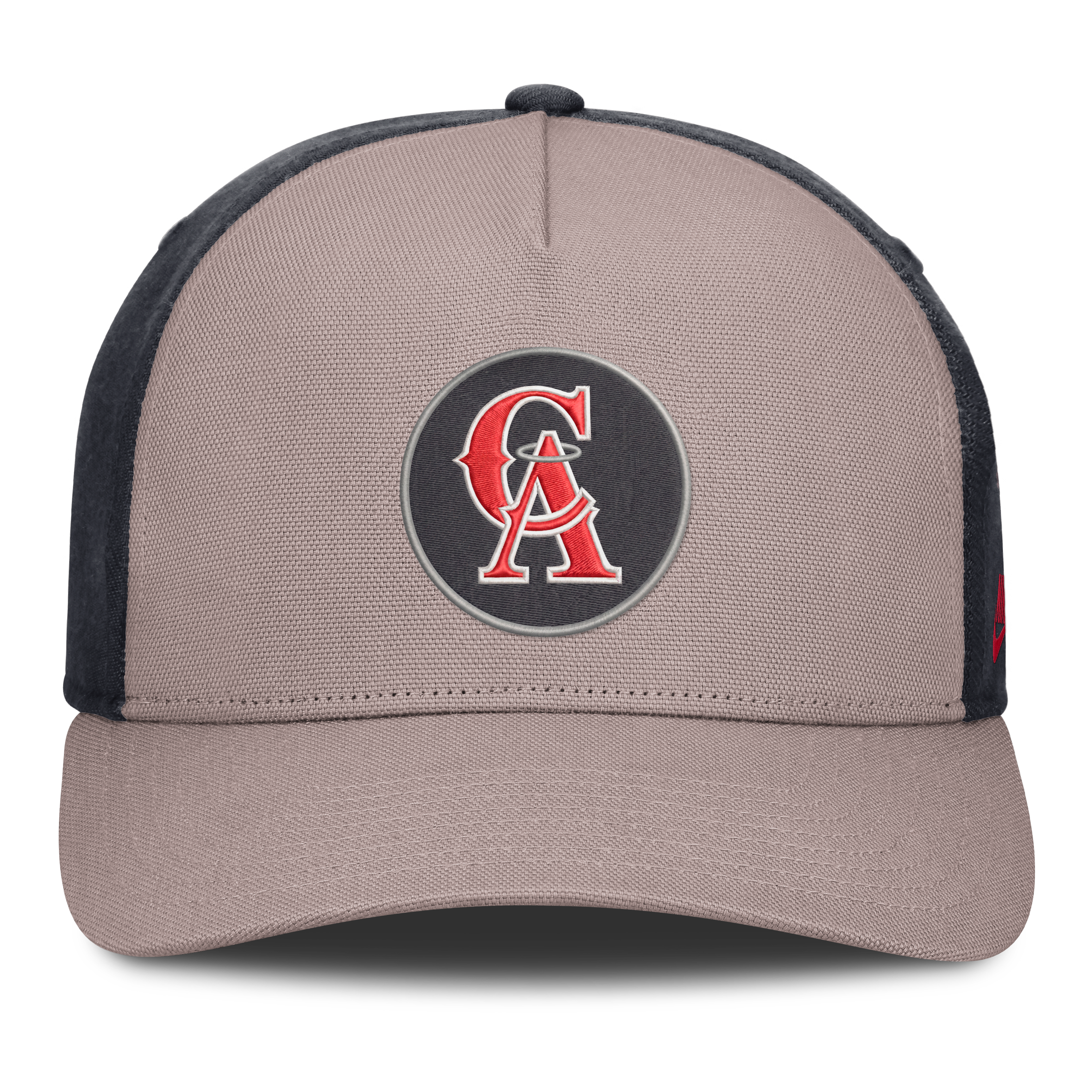 Casquette ajustable Nike pour homme, marron clair/marine, Los Angeles Angels Cooperstown Rise, modèle A-Frame