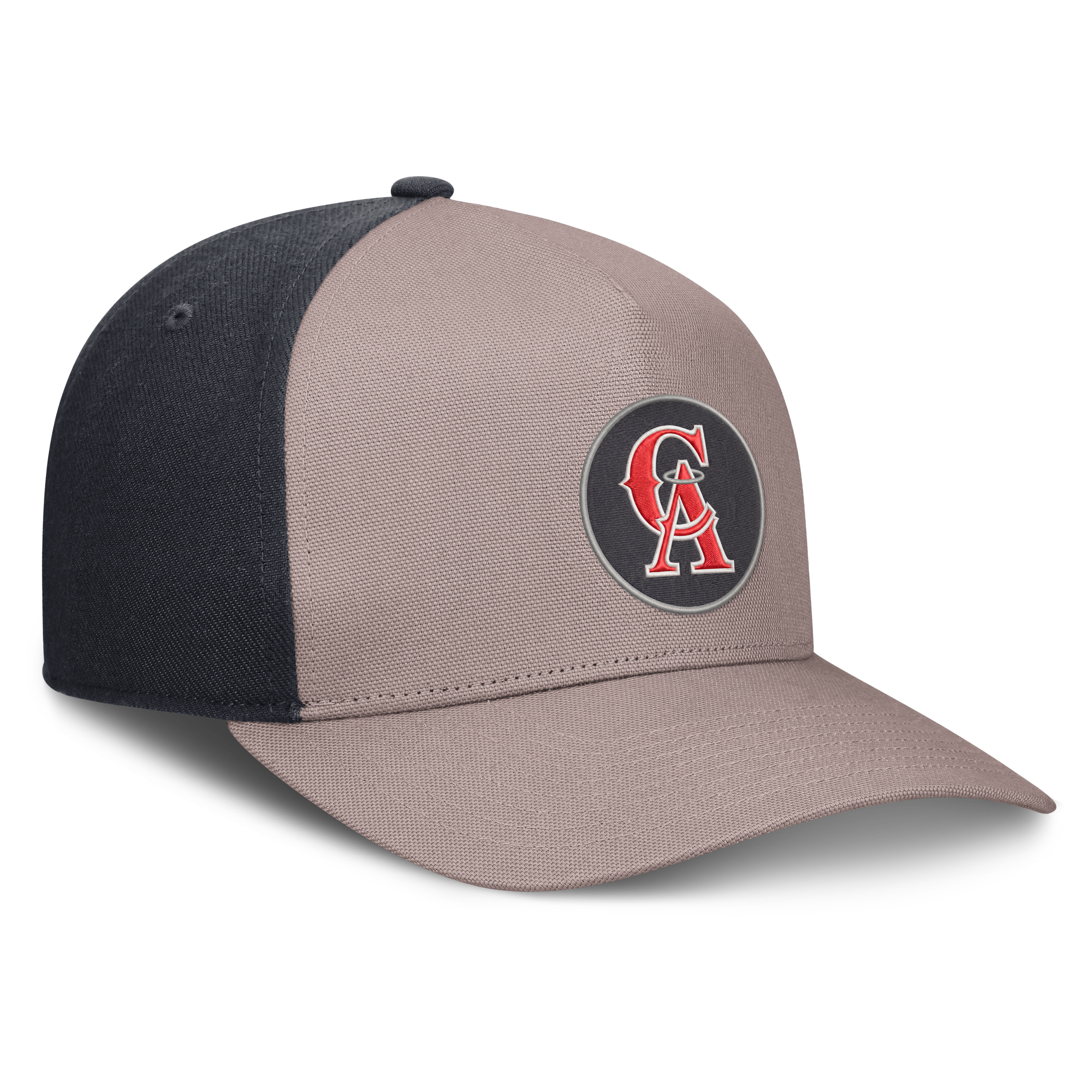 Casquette ajustable Nike pour homme, marron clair/marine, Los Angeles Angels Cooperstown Rise, modèle A-Frame