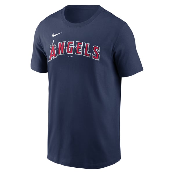 メンズ Nike マイク・トラウト ネイビー ロサンゼルス・エンゼルス トラウト選手 フェイスプリントTシャツ カットソー ロサンゼルスエンゼルス