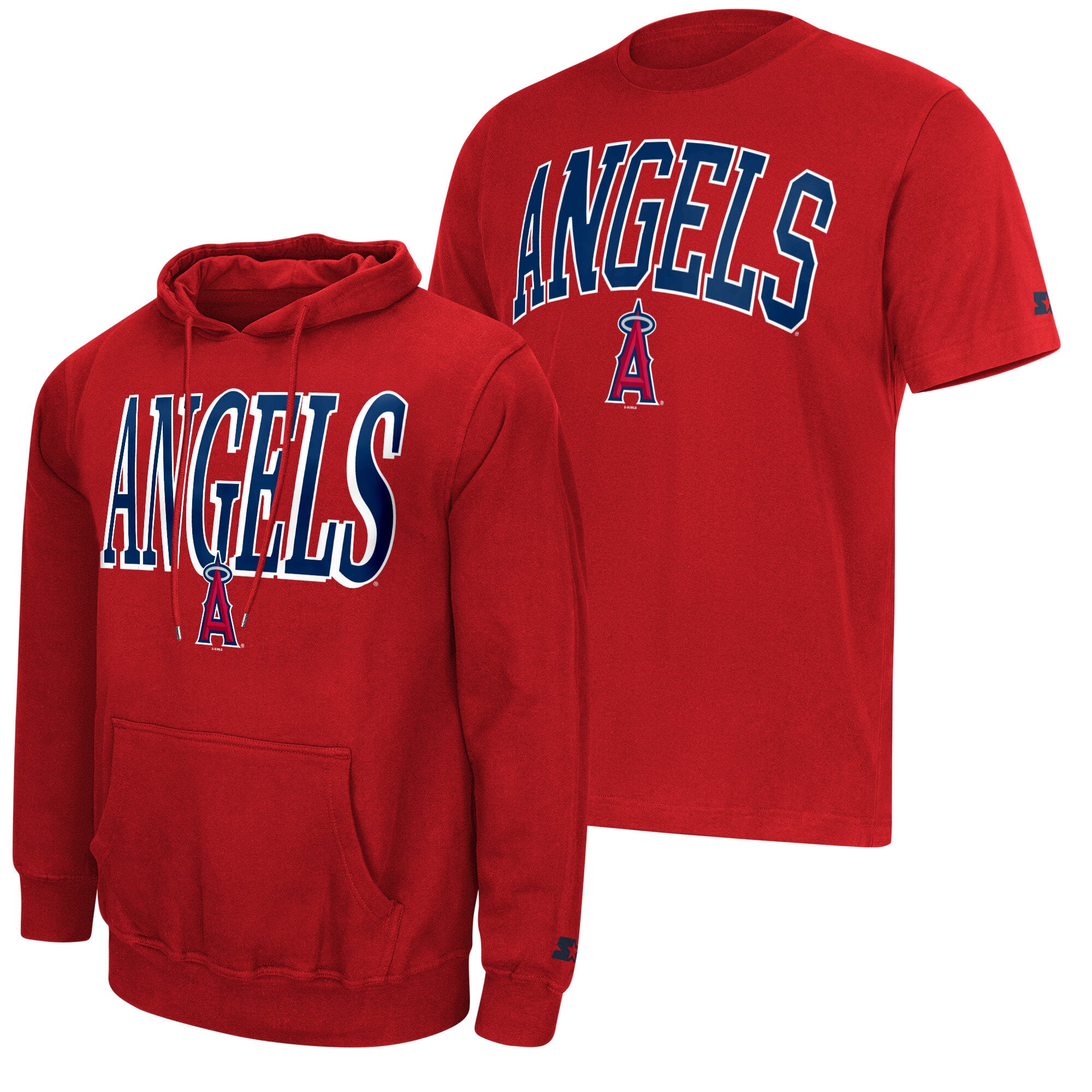 Ensemble sweat à capuche et t-shirt Starter rouge Los Angeles Angels pour homme