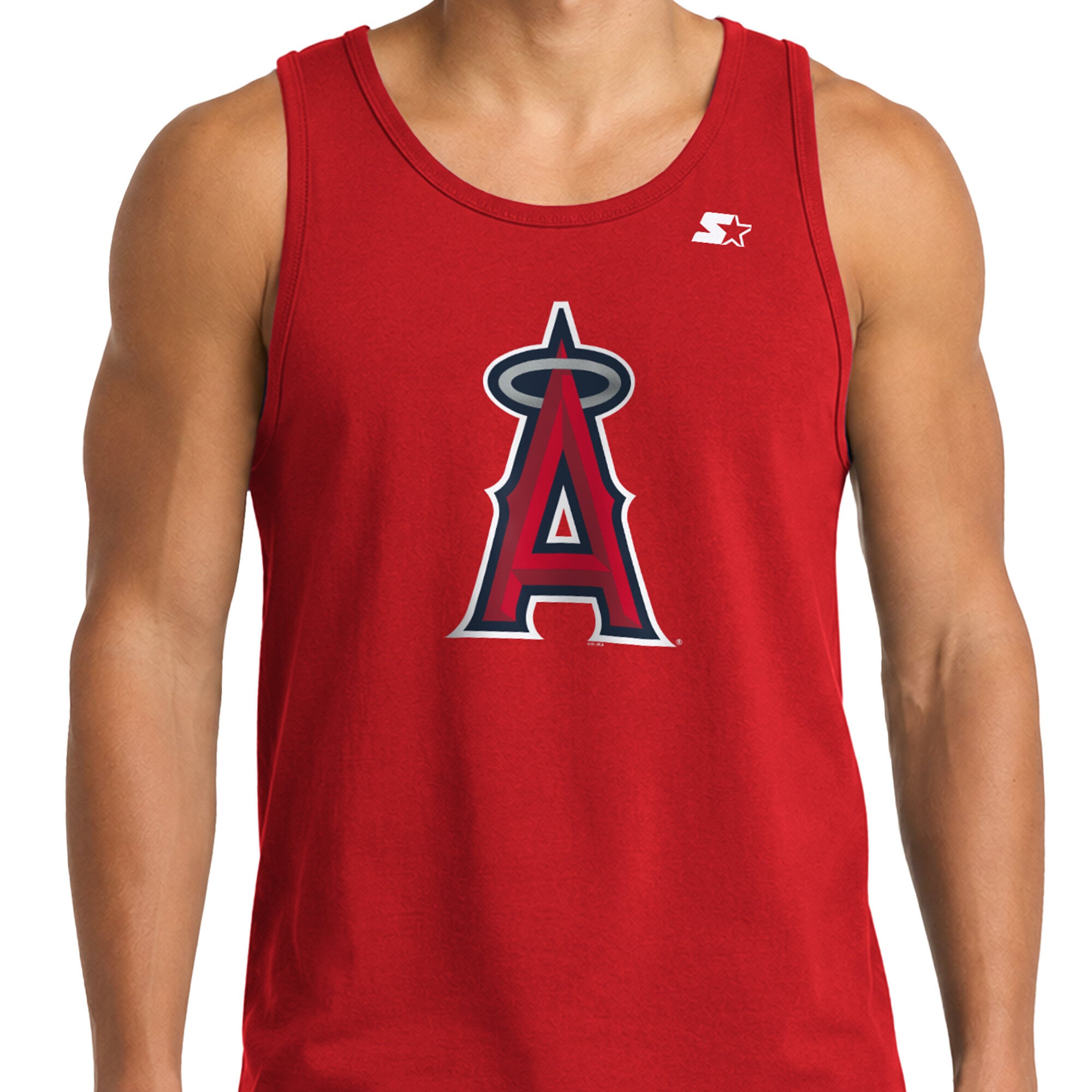 Men's Starter Red Los Angeles Angels Tank Top