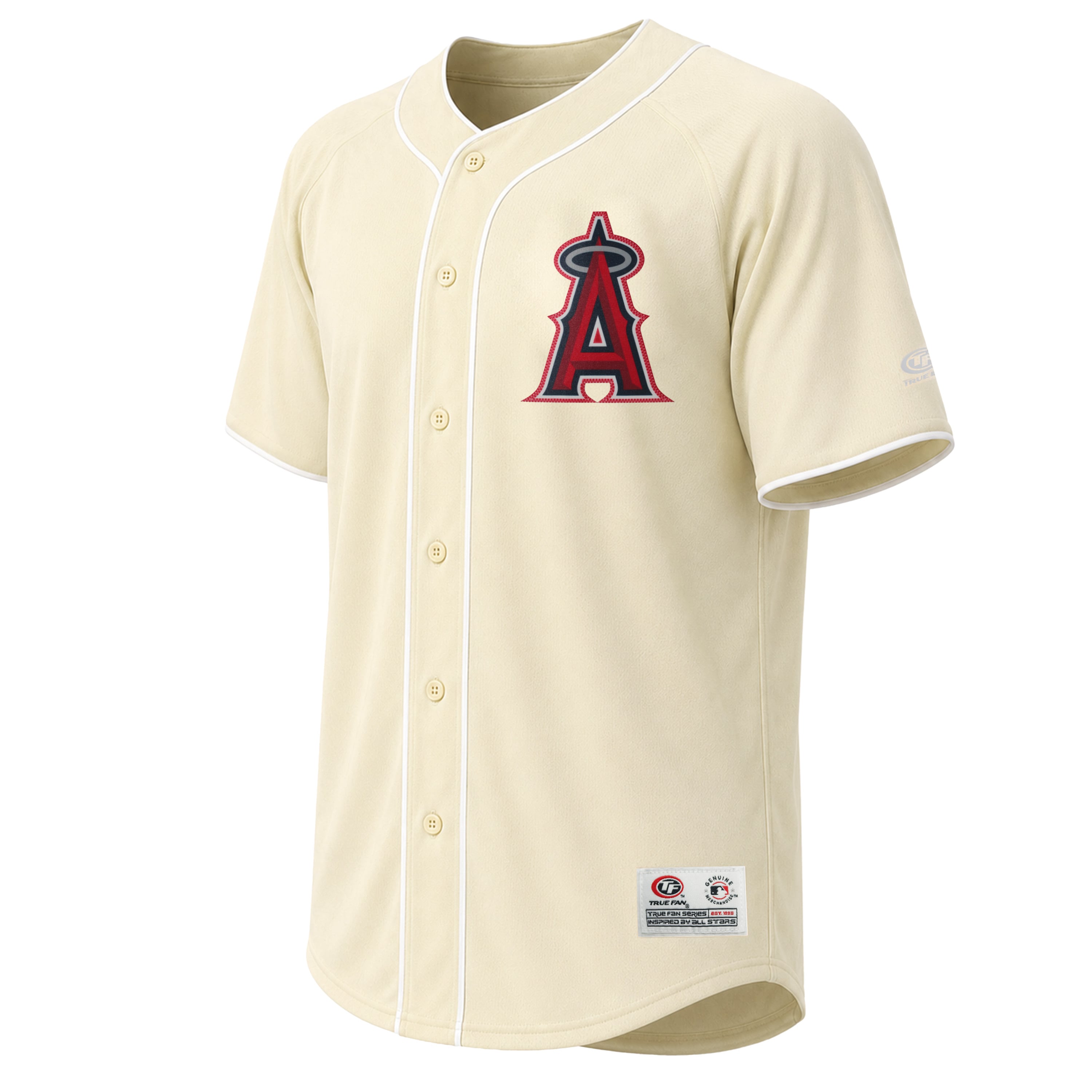Men's Stitches Cream Los Angeles Angels Fashion Jersey