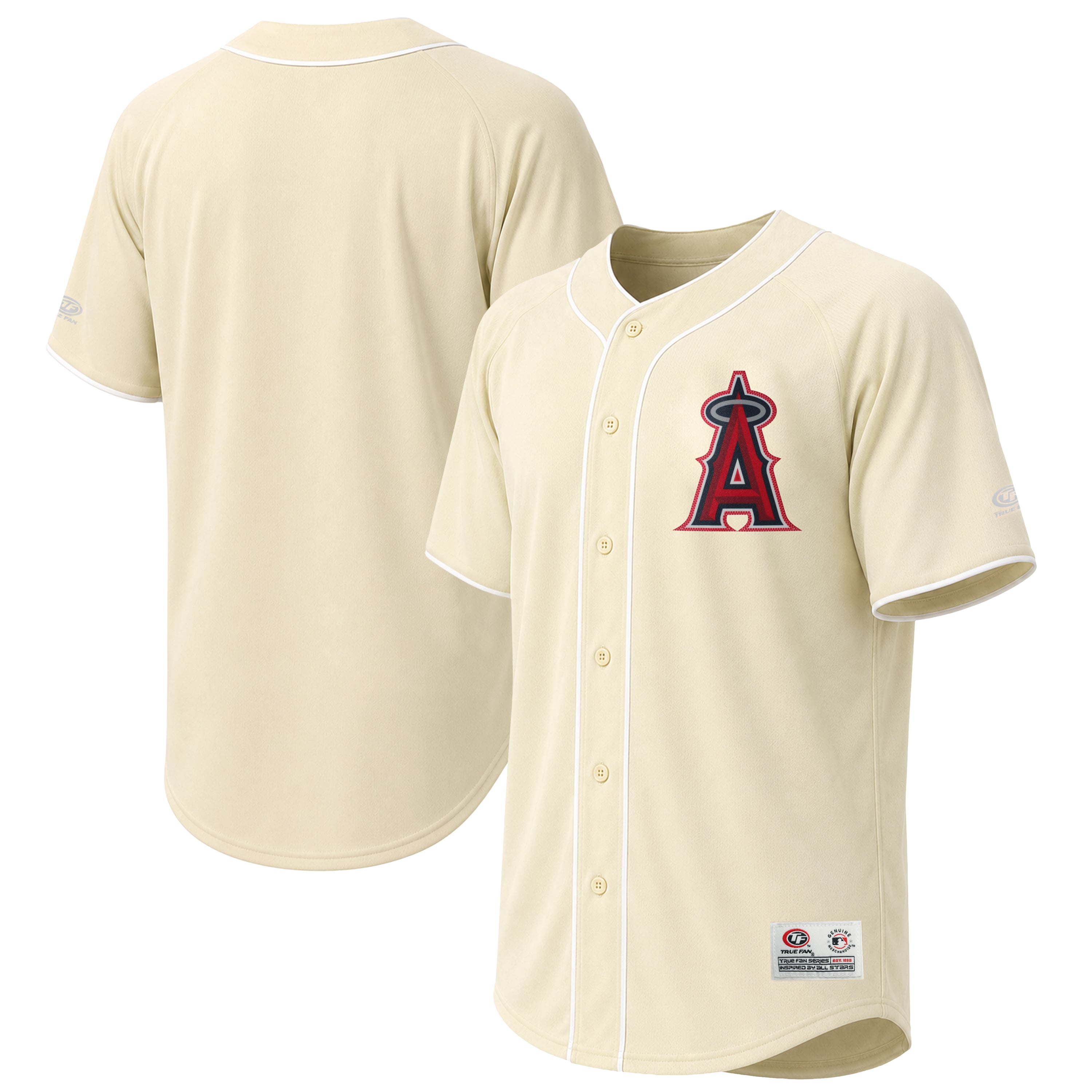 Men's Stitches Cream Los Angeles Angels Fashion Jersey