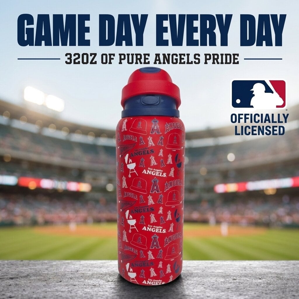 Pegasus Los Angeles Angels 32oz. Game Day Pennant Stainless Steel ProPress Water Bottle