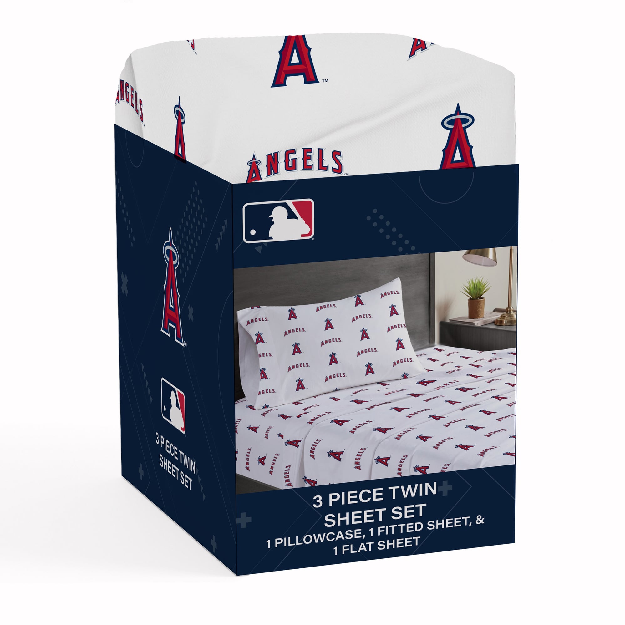 Pegasus Los Angeles Angels Three-Piece Twin Sheet Set