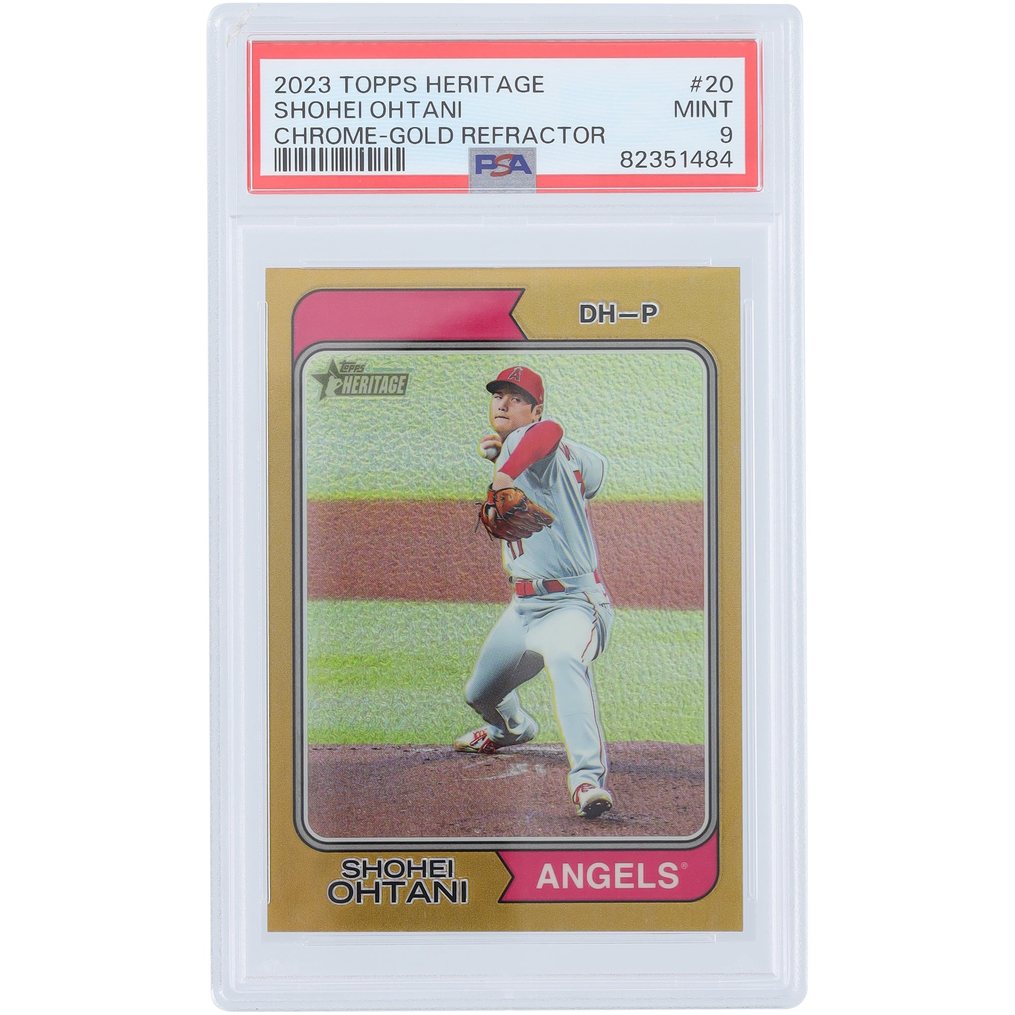 Shohei Ohtani Los Angeles Angels 2023 Topps Heritage Chrome Gold 
