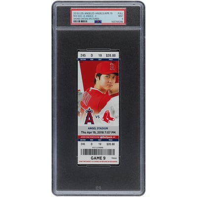 Shohei Ohtani Los Angeles Angels Fanatics Authentic April 19, 2018 PSA Authenticated 9 Ticket