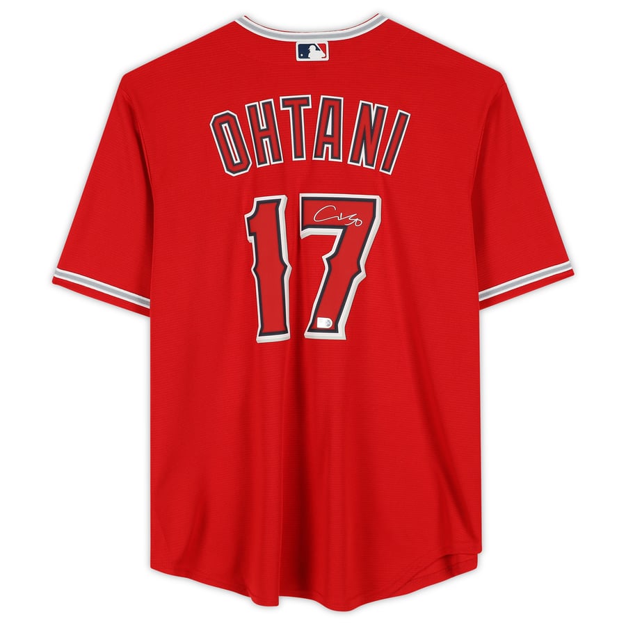 大谷翔平ロサンゼルス・エンゼルス直筆サイン入りレッドナイキレプリカ 