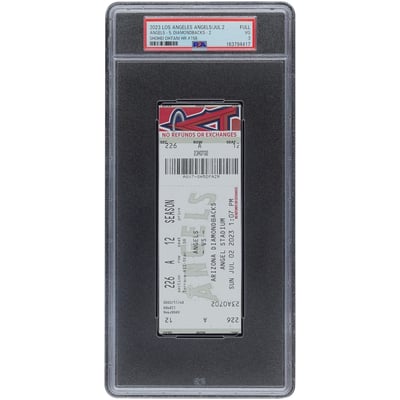 Shohei Ohtani Los Angeles Angels Fanatics Authentic July 02, 2023 HR #158 PSA Authenticated 3 Ticket