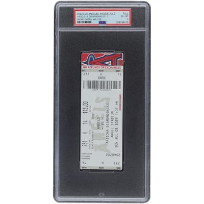 Shohei Ohtani Los Angeles Angels Fanatics Authentic July 02, 2023 HR #158 PSA Authenticated 6 Ticket