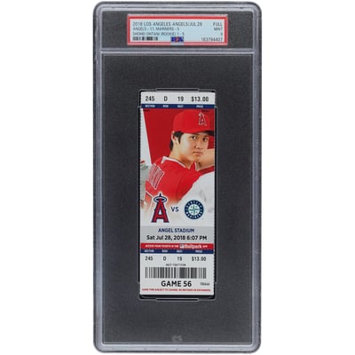 Shohei Ohtani Los Angeles Angels Fanatics Authentic July 28, 2018 PSA Authenticated 9 Ticket