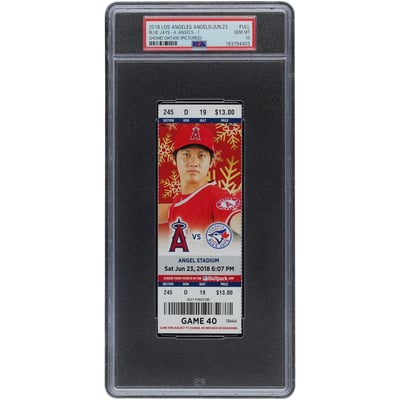 Shohei Ohtani Los Angeles Angels Fanatics Authentic June 23, 2018 PSA Authenticated 10 Ticket