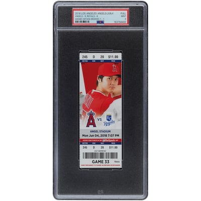 Shohei Ohtani Los Angeles Angels Fanatics Authentic June 4, 2018 PSA Authenticated 9 Ticket