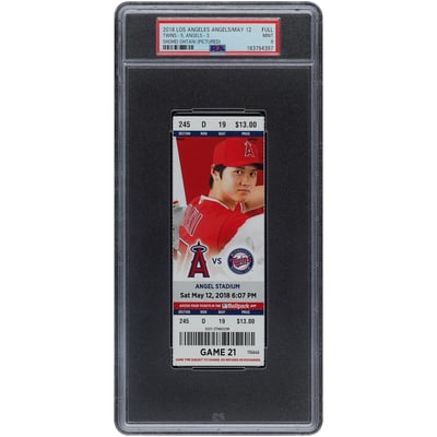 Shohei Ohtani Los Angeles Angels Fanatics Authentic May 12, 2018 PSA Authenticated 9 Ticket