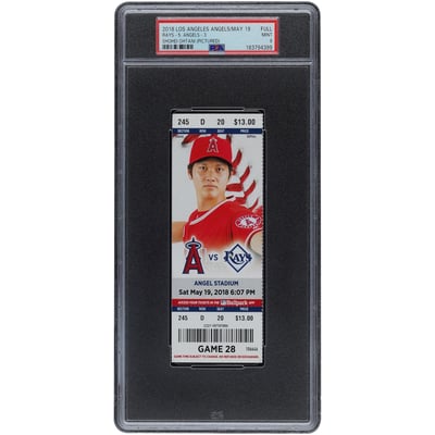 Shohei Ohtani Los Angeles Angels Fanatics Authentic May 19, 2018 PSA Authenticated 9 Ticket