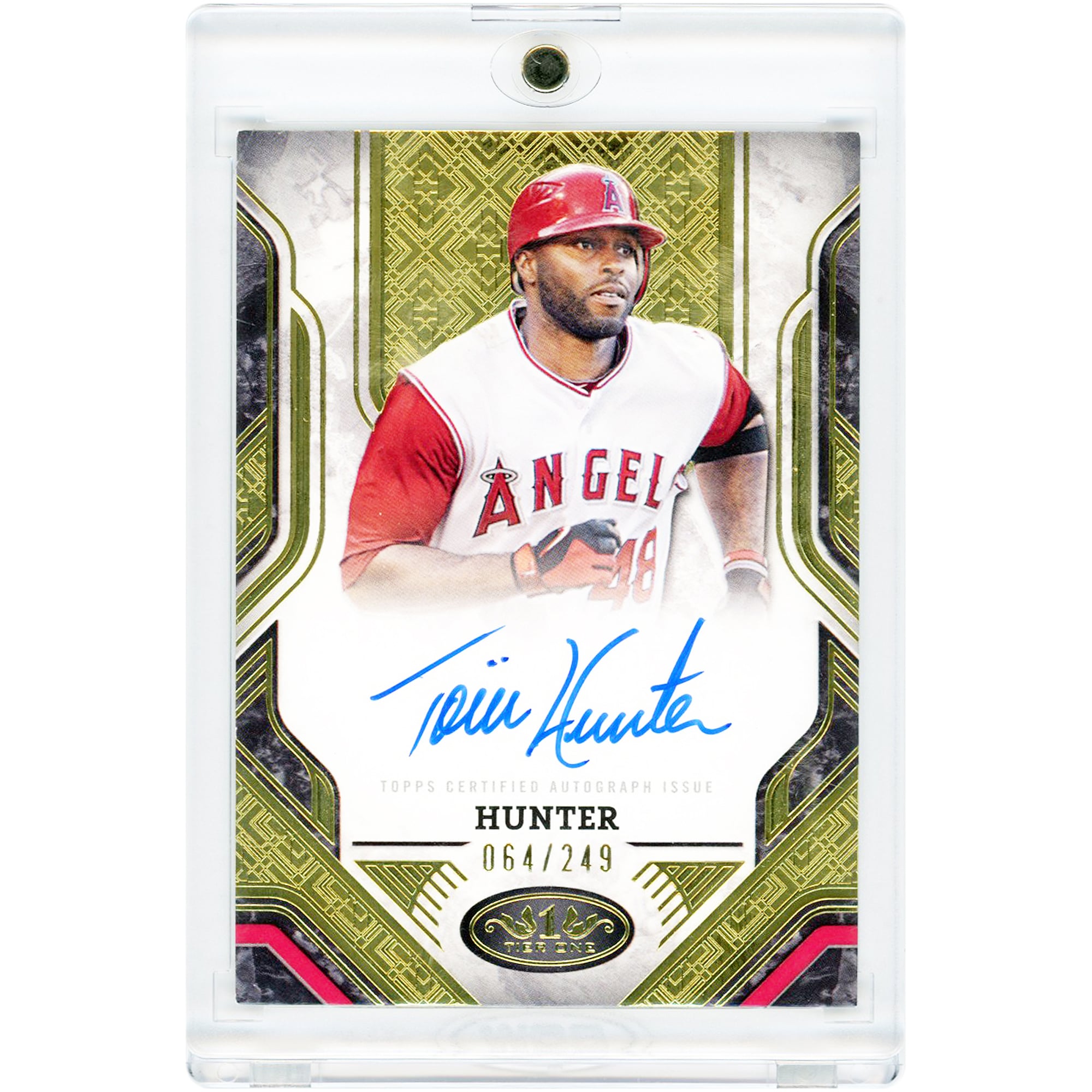 Carte autographiée de Torii Hunter (Los Angeles Angels) - Collection Topps Tier One Prime Performers 2025 #PPA-TH #64/249