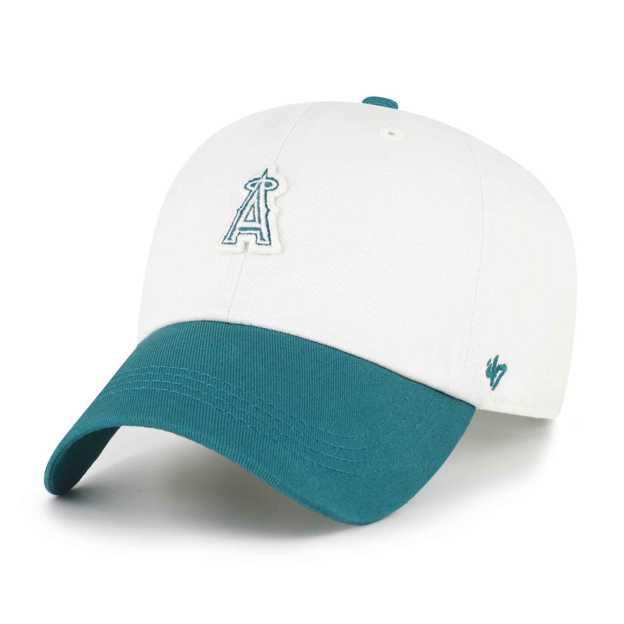 Unisex '47 White/Teal Los Angeles Angels Contemporary Tonal Clean Up Adjustable Hat