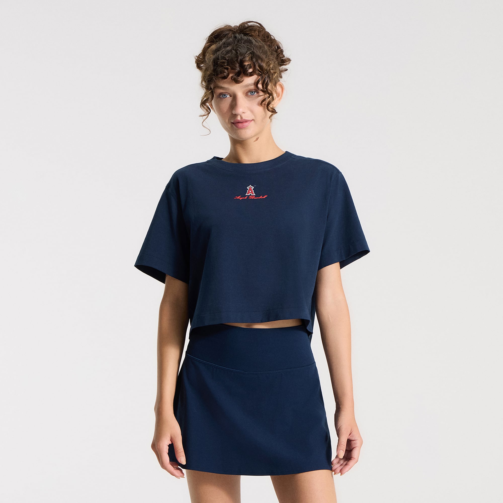 T-shirt court en coton biologique lululemon True Navy Los Angeles Angels All Yours pour femme