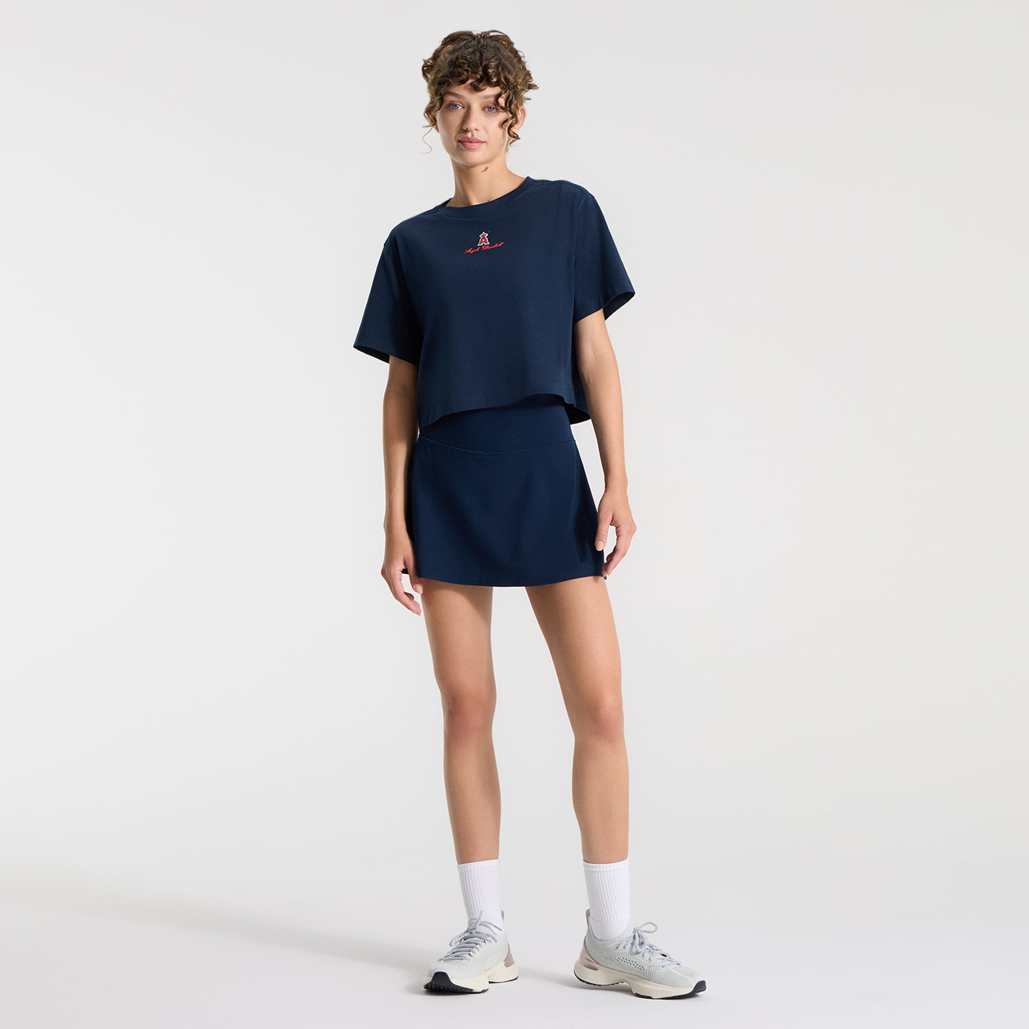 T-shirt court en coton biologique lululemon True Navy Los Angeles Angels All Yours pour femme