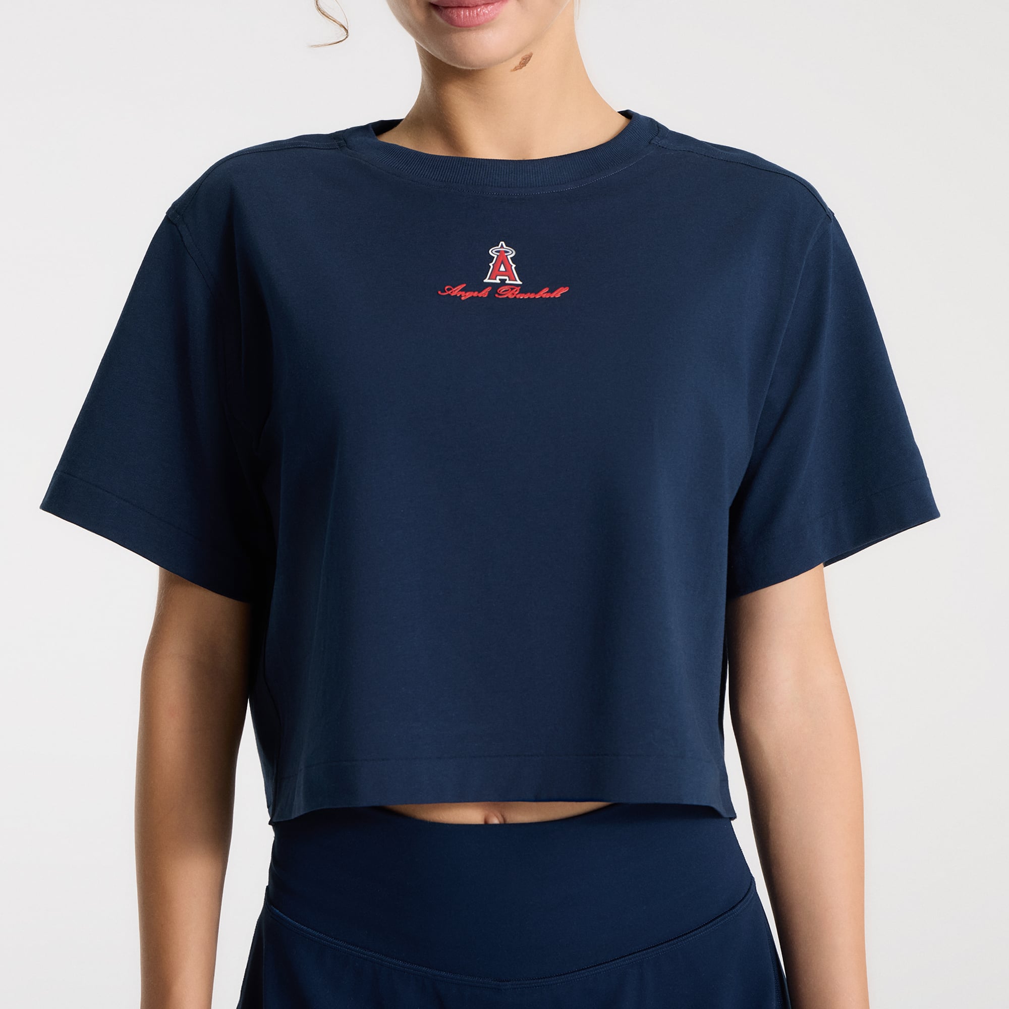 T-shirt court en coton biologique lululemon True Navy Los Angeles Angels All Yours pour femme